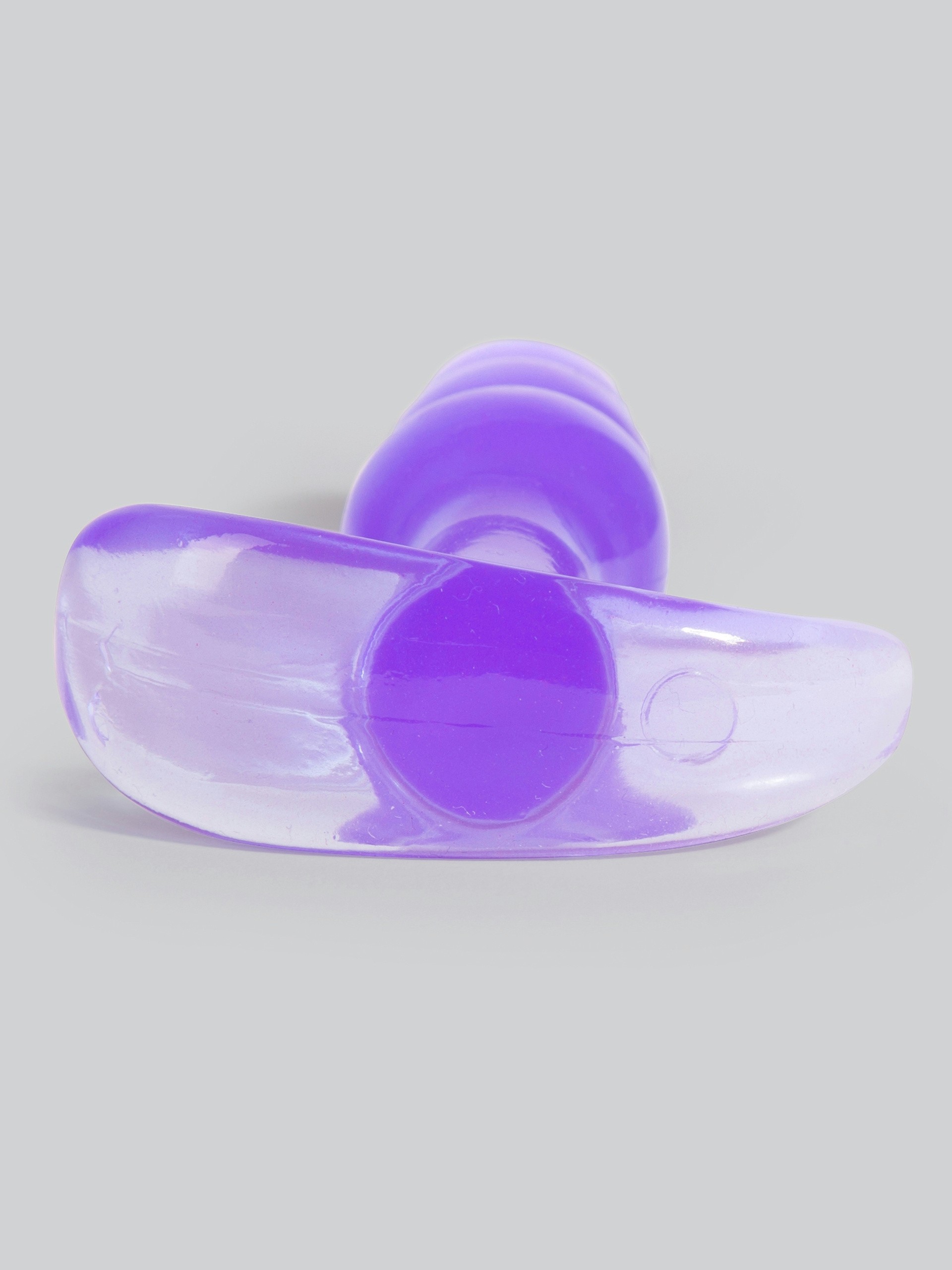 Jelly Rancher Rippled Pleasure Butt Plug with T-Bar 4 Inch, Purple, hi-res