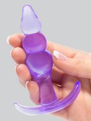 Jelly Rancher Rippled Pleasure Butt Plug with T-Bar 4 Inch, Purple, hi-res