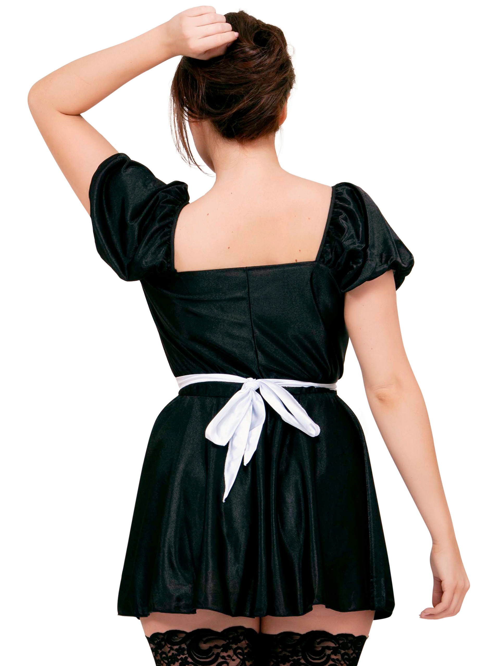 Classified Plus Size French Maid Outfit, Black, hi-res