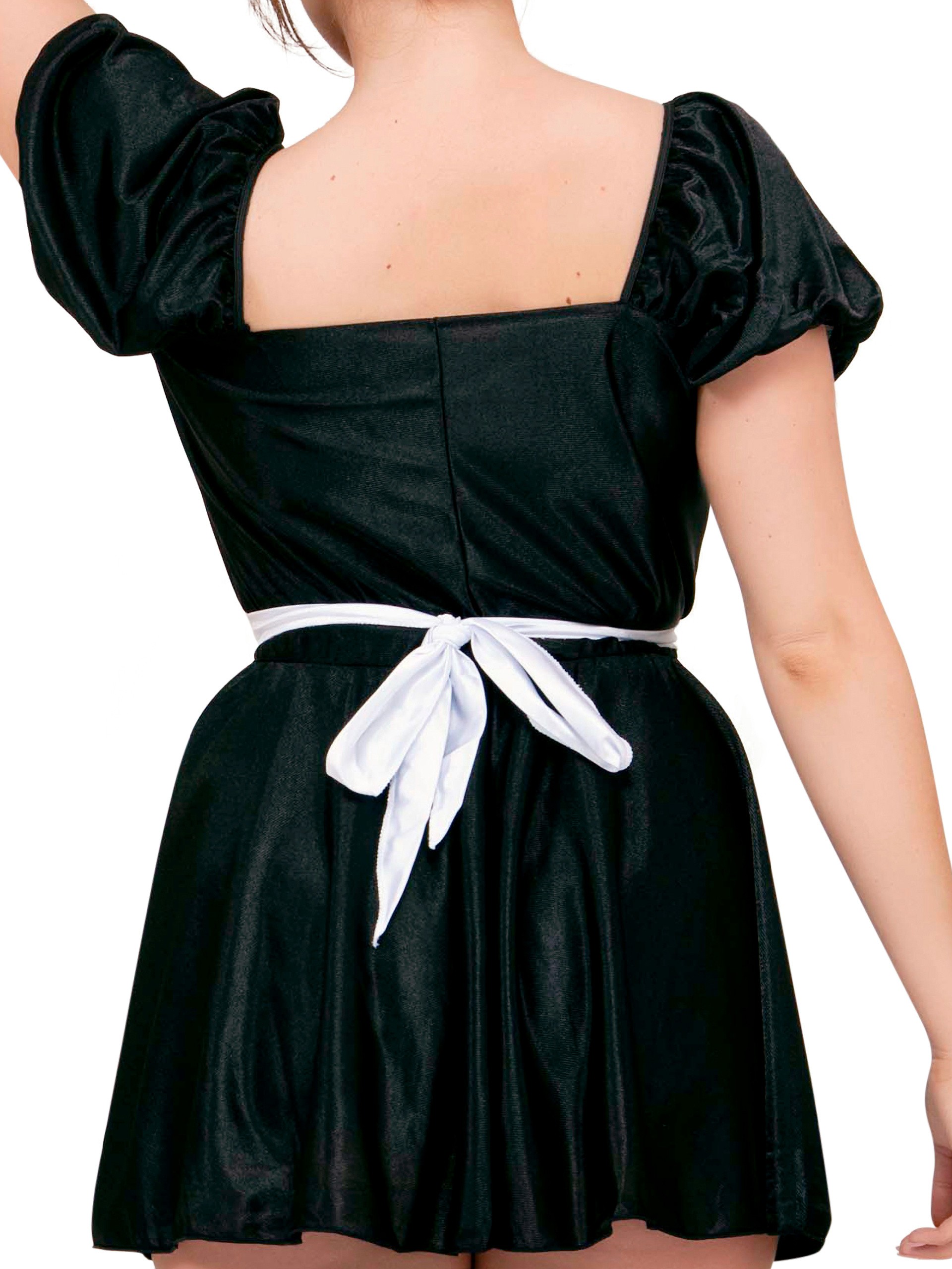 Classified Plus Size French Maid Outfit, Black, hi-res
