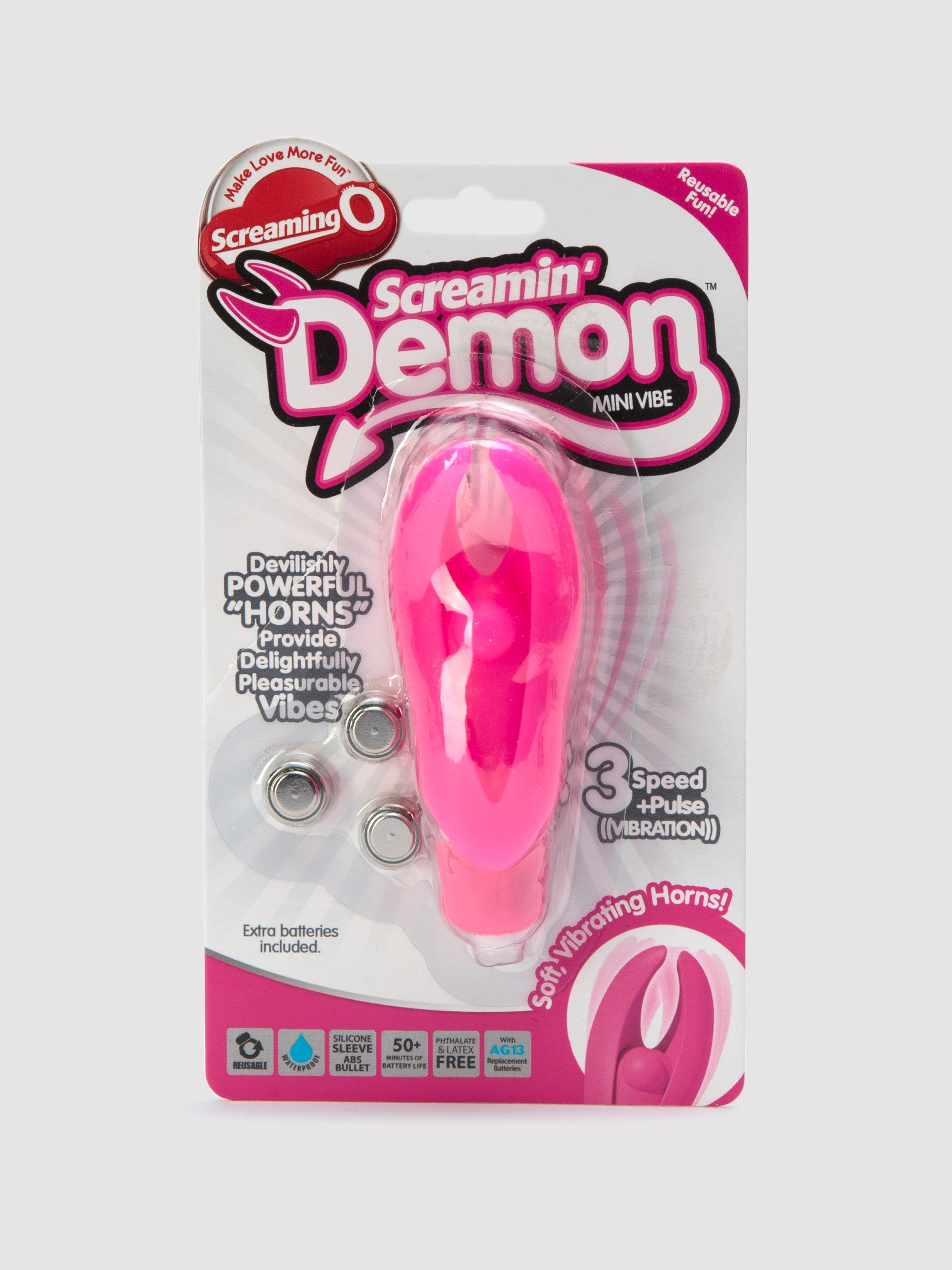 Screaming O Screamin Demon Extra Quiet Clitoral Vibrator, Pink, hi-res