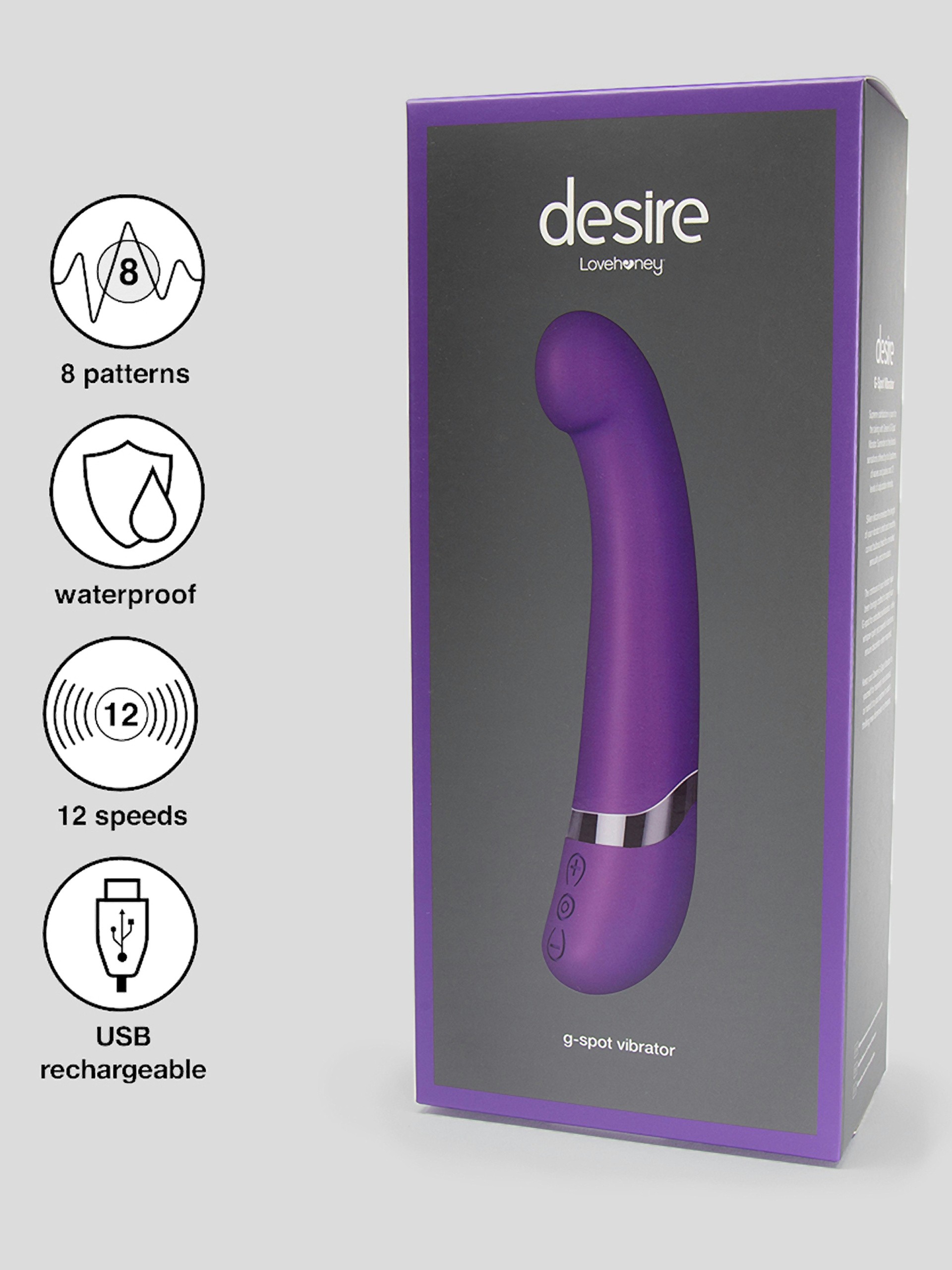 Desire Luxury Rechargeable G-Spot Vibrator, Purple, hi-res