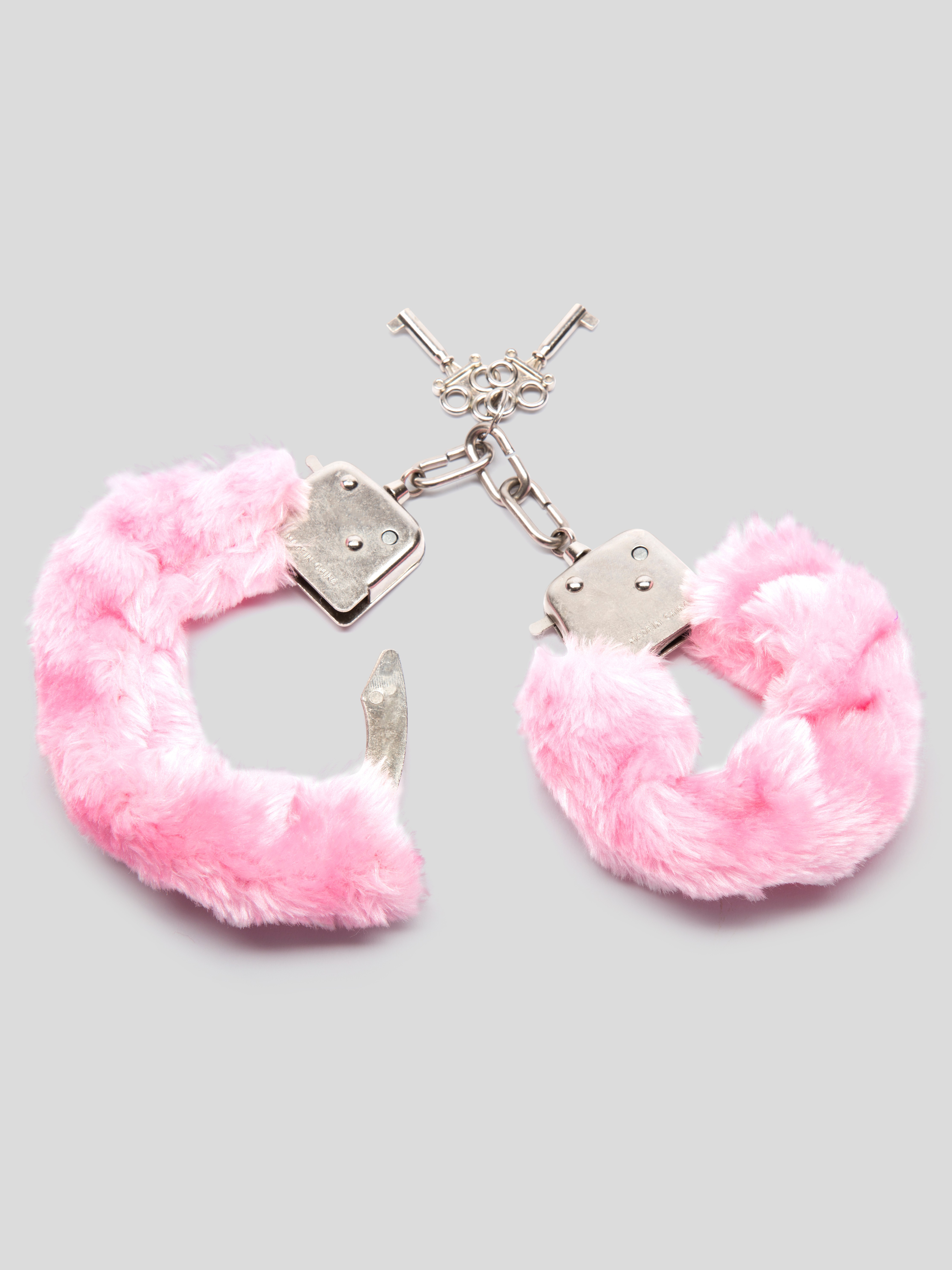 Bondage Boutique Pink Furry Handcuffs, Pink, hi-res