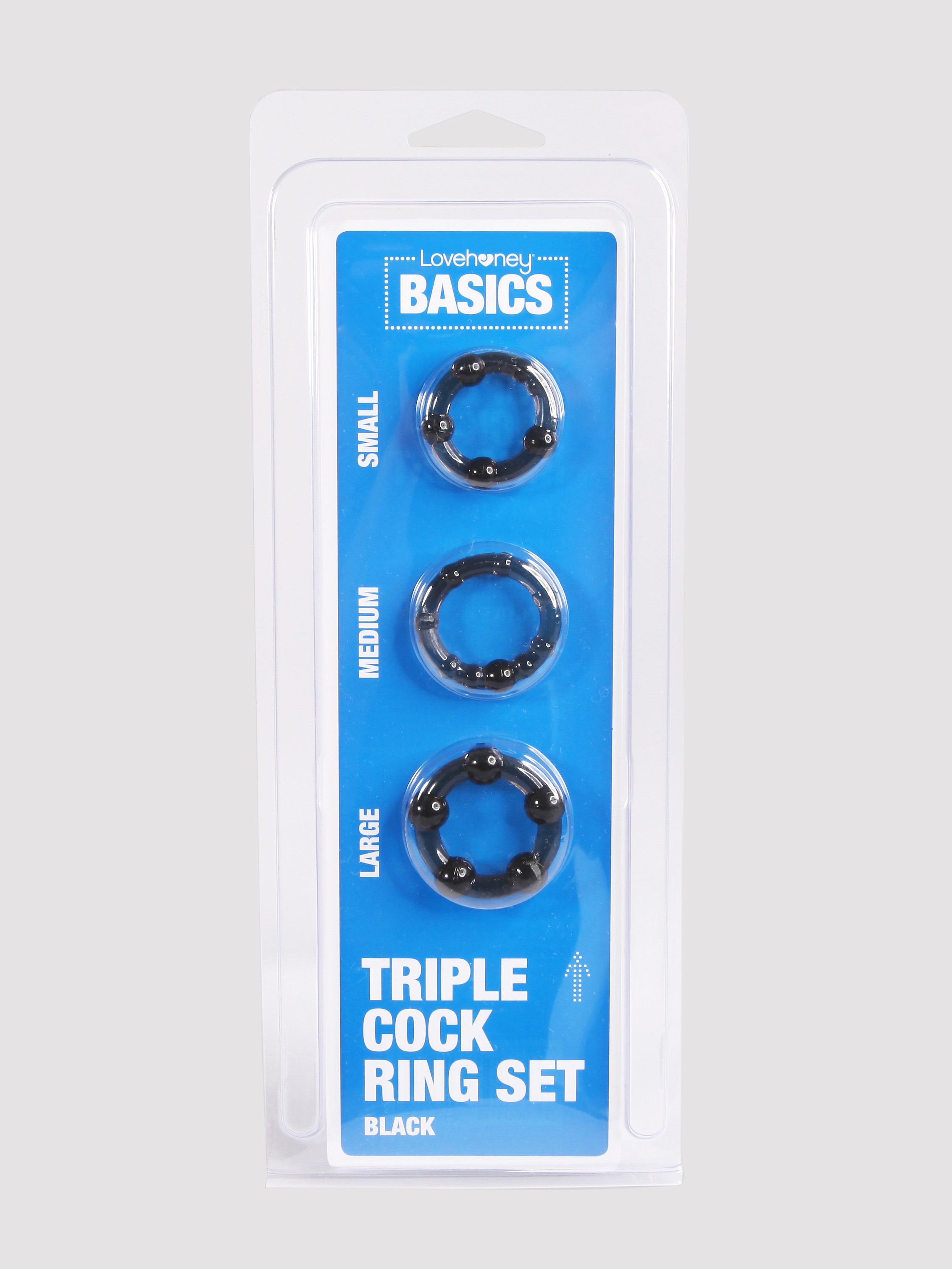 BASICS Triple Cock Ring Set (3 Pack), Black, hi-res