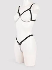 Bondage Boutique Chain Bikini with Elasticated Straps, Black, hi-res