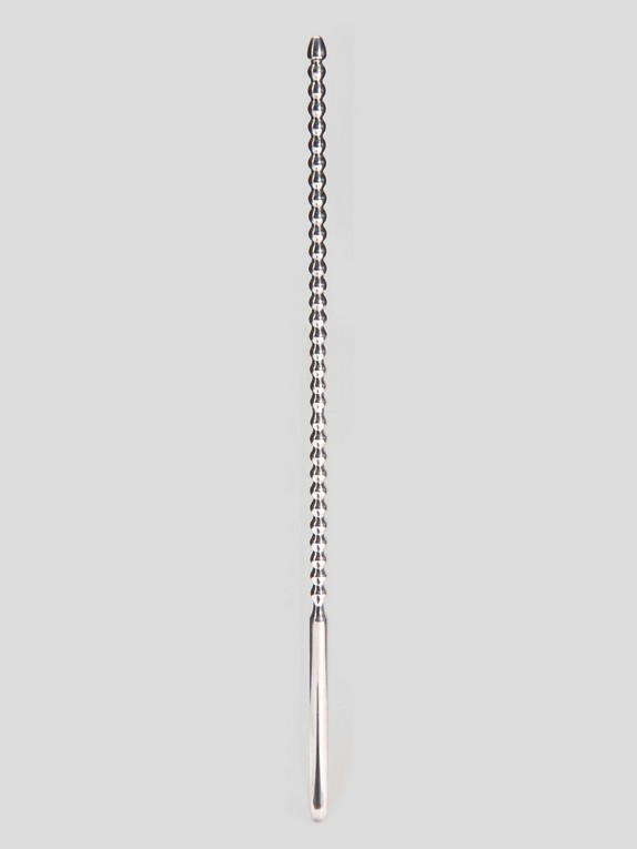 Penis Plug Double Ended Stainless Steel Ribbed Urethral Dilator 6mm