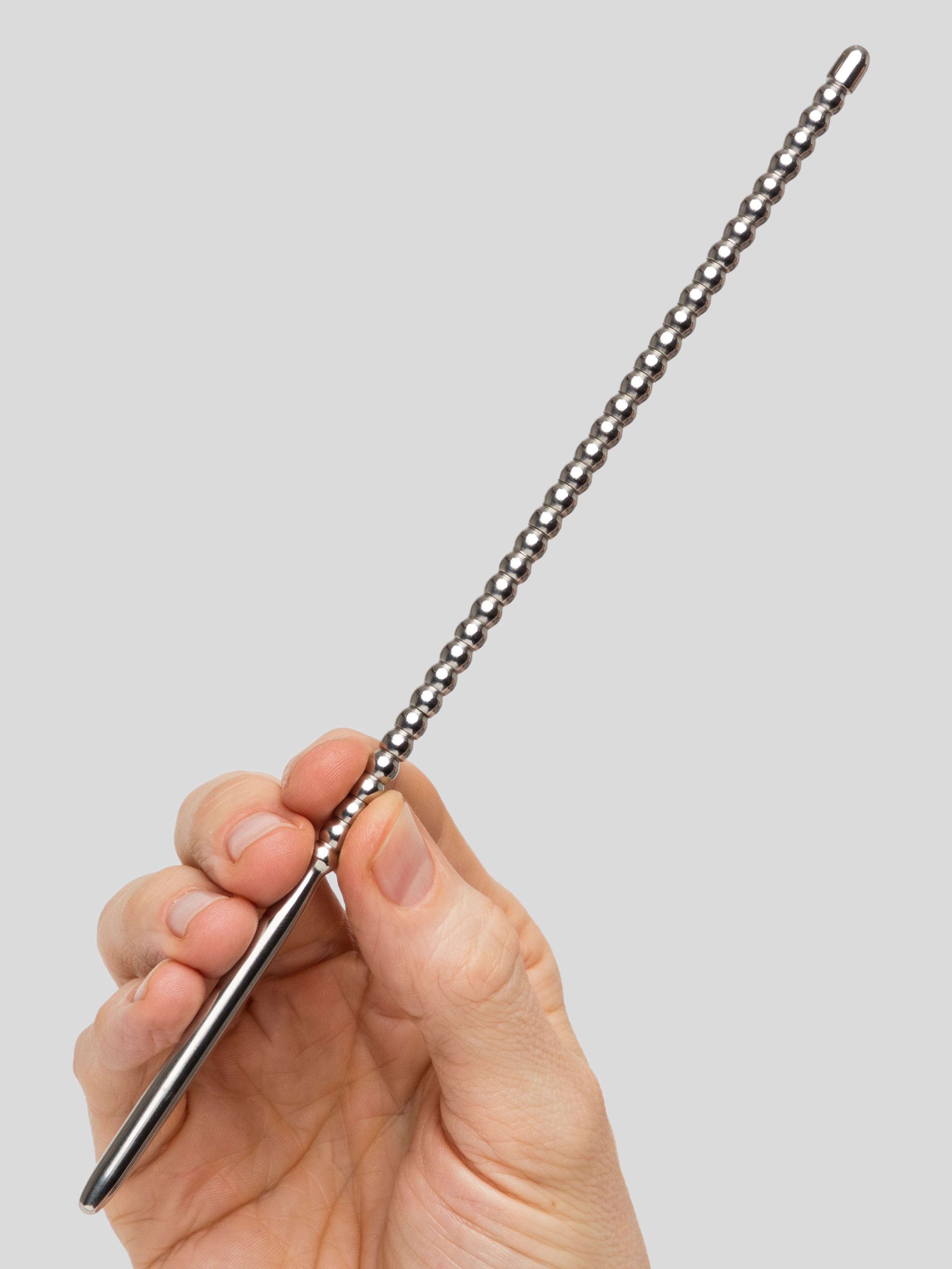 Penis Plug Double Ended Stainless Steel Ribbed Urethral Dilator 6mm, Silver, hi-res