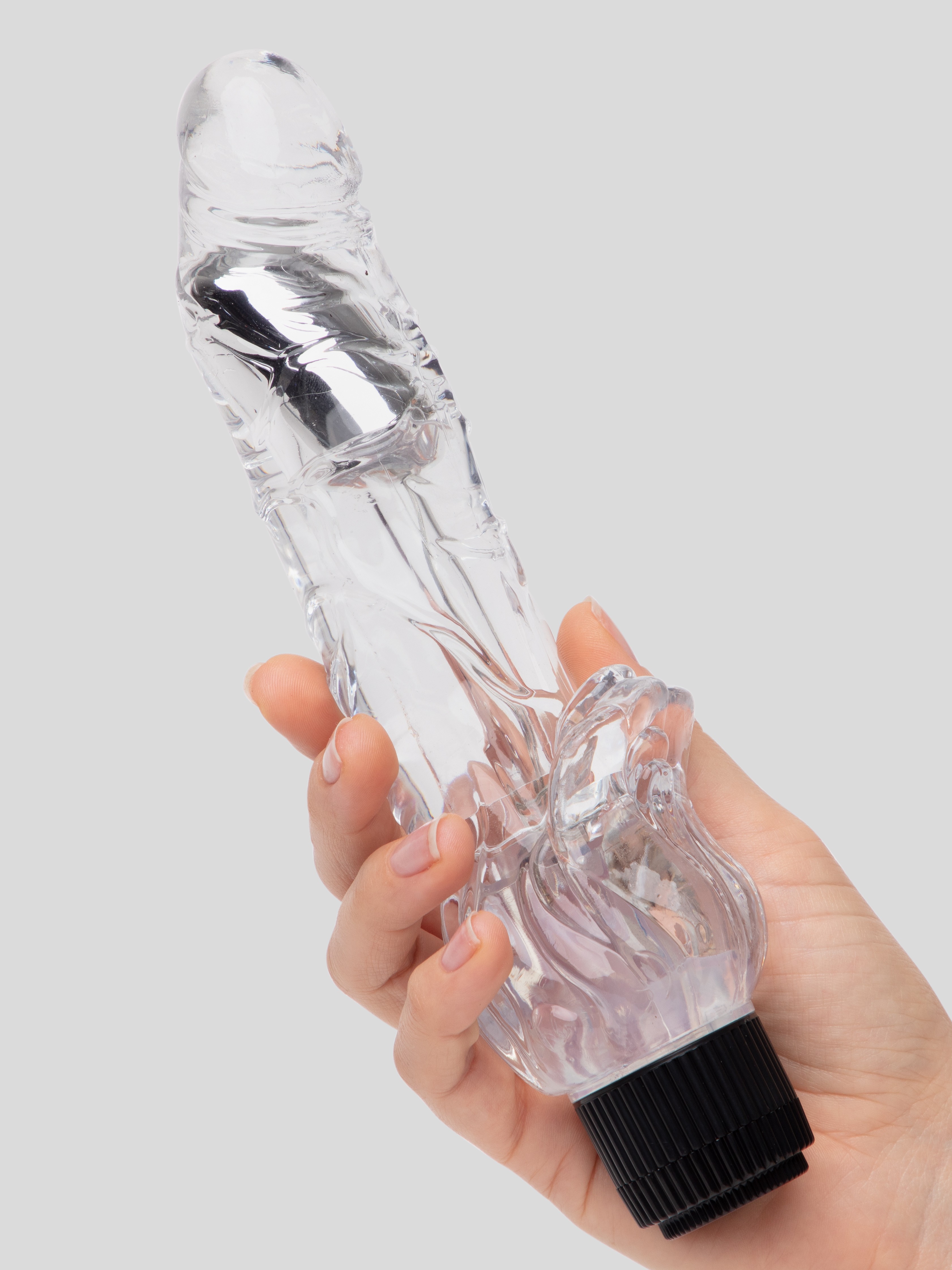 Lovehoney Triple Tickler Realistic Clear G-Spot Dildo Vibrator 5.5 Inc, Clear, hi-res