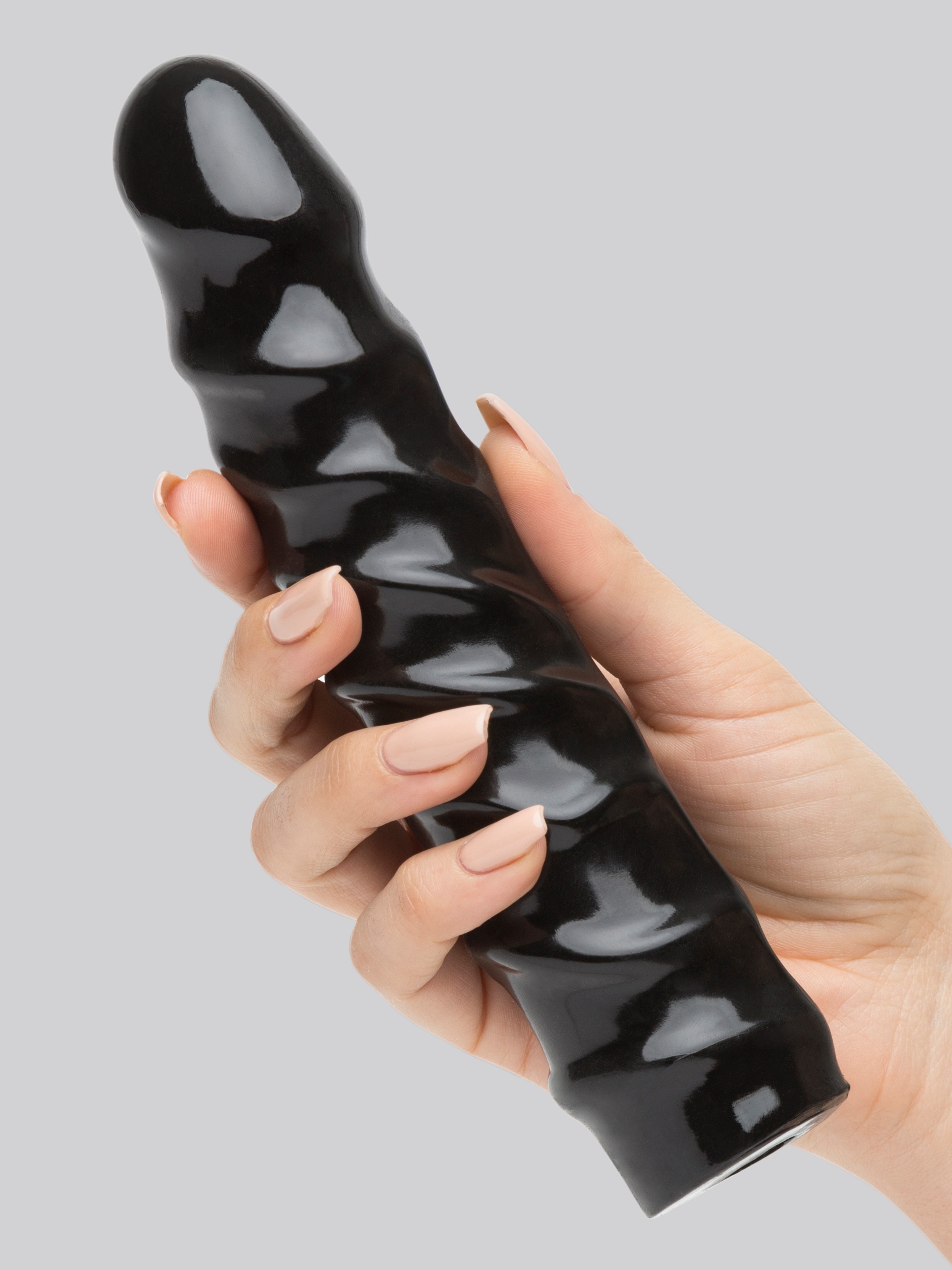 Doc Johnson Code Black Vac-U-Lock Raging Hard-On Dildo 8 Inch, Black, hi-res