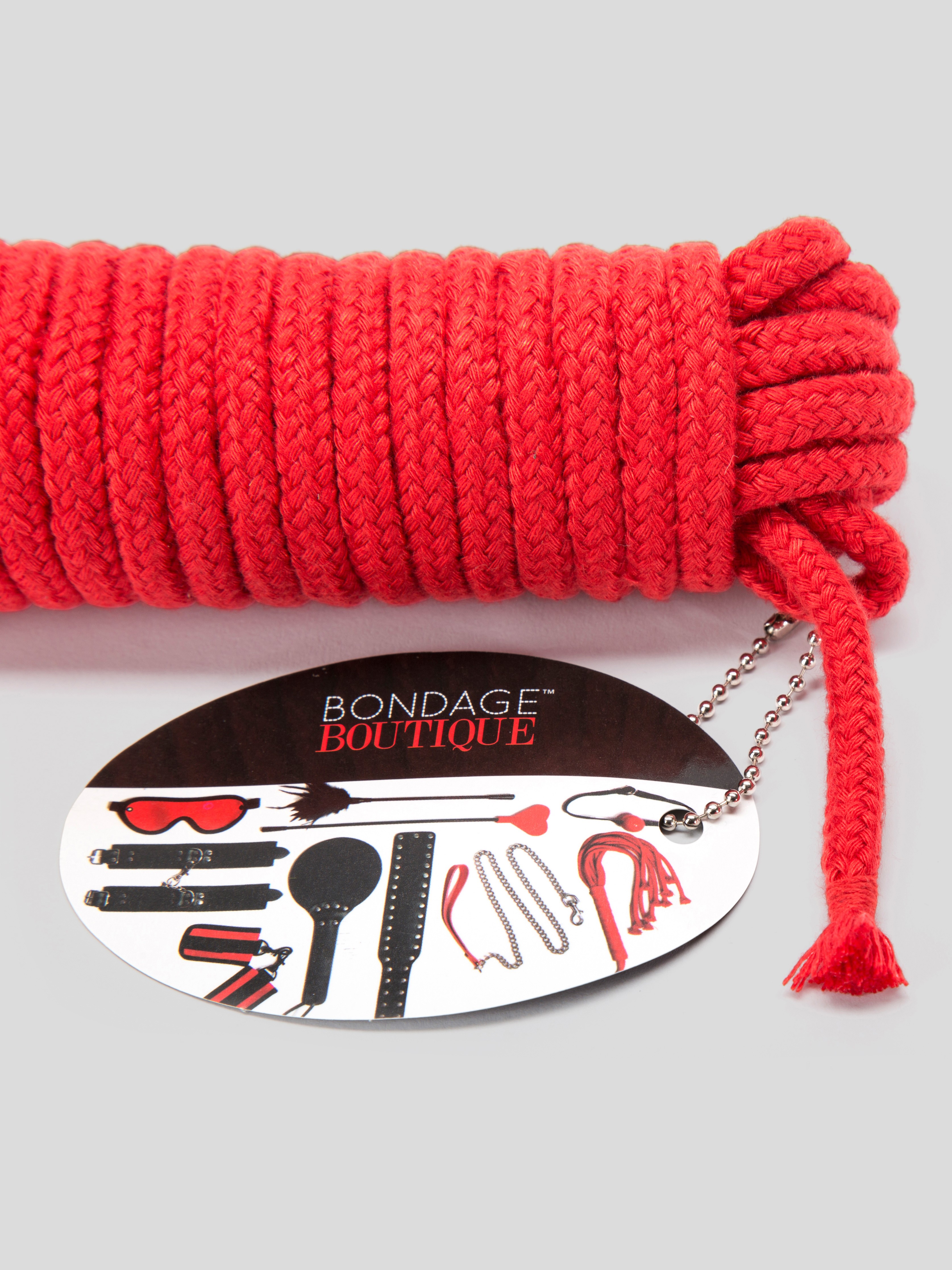 Bondage Boutique Soft Bondage Rope 10 Metre, Red, hi-res