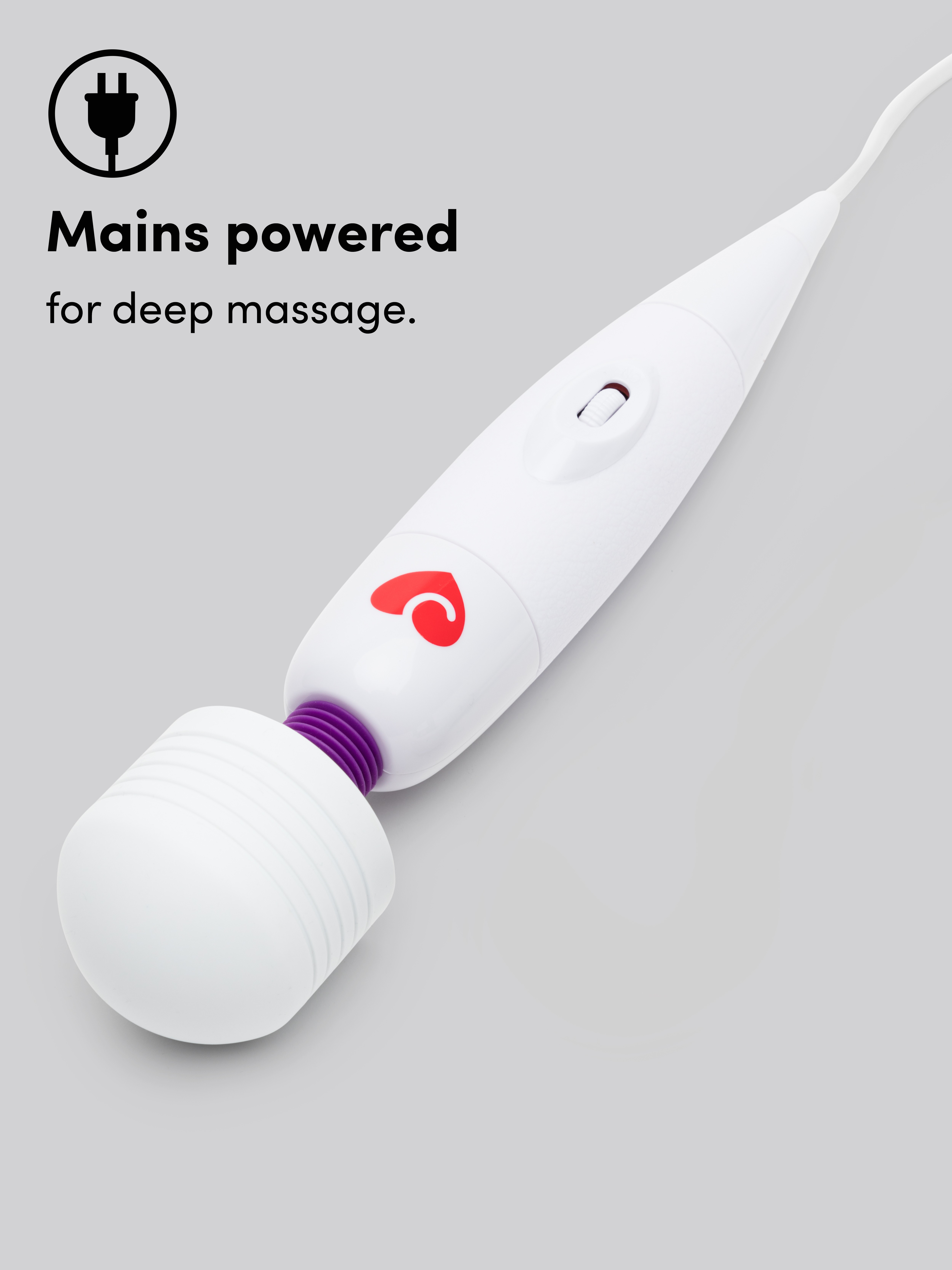 Lovehoney Classic Extra Powerful Massage Wand Vibrator, White, hi-res