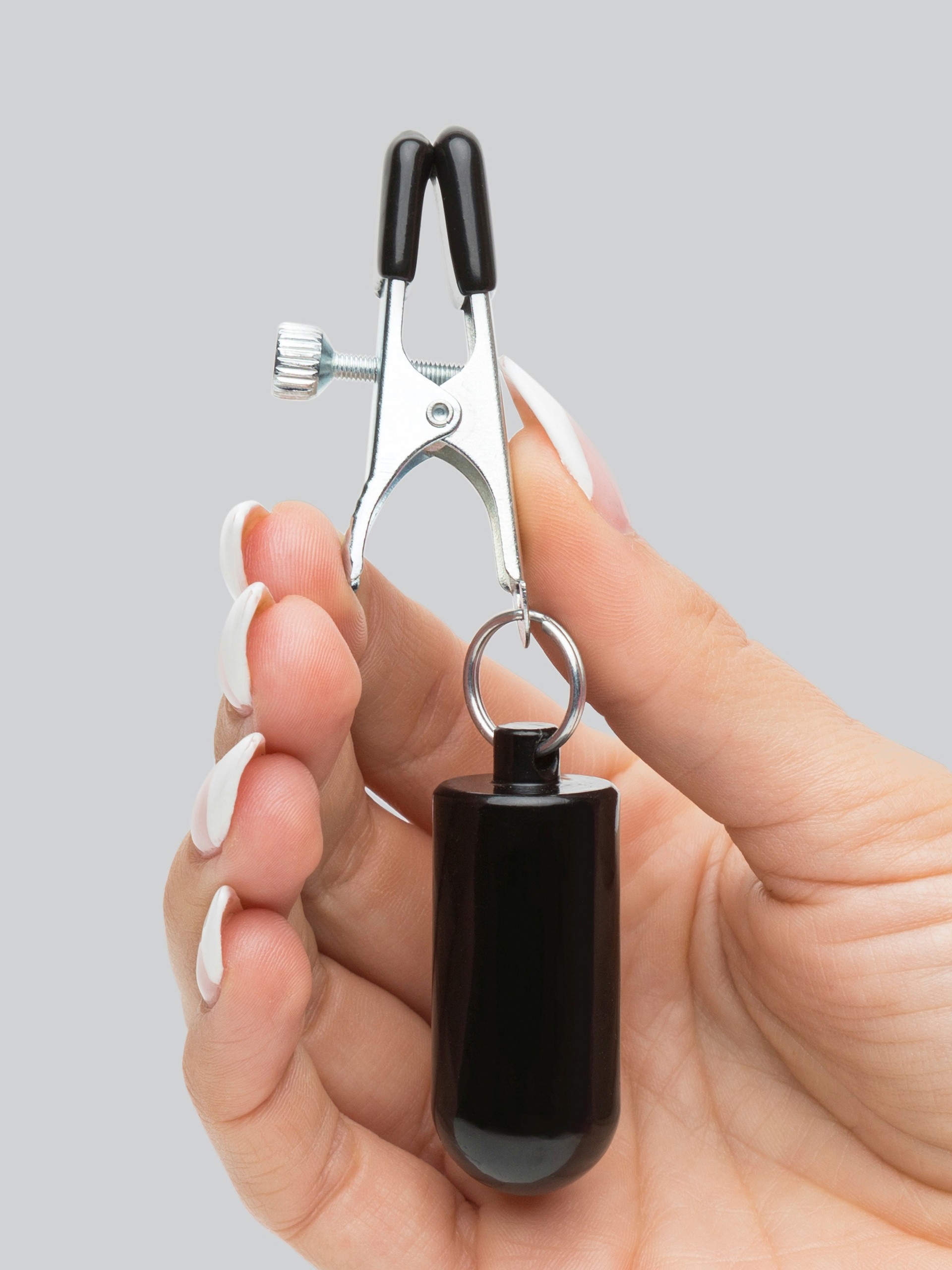 DOMINIX Deluxe Weighted Nipple Clamps, Black, hi-res