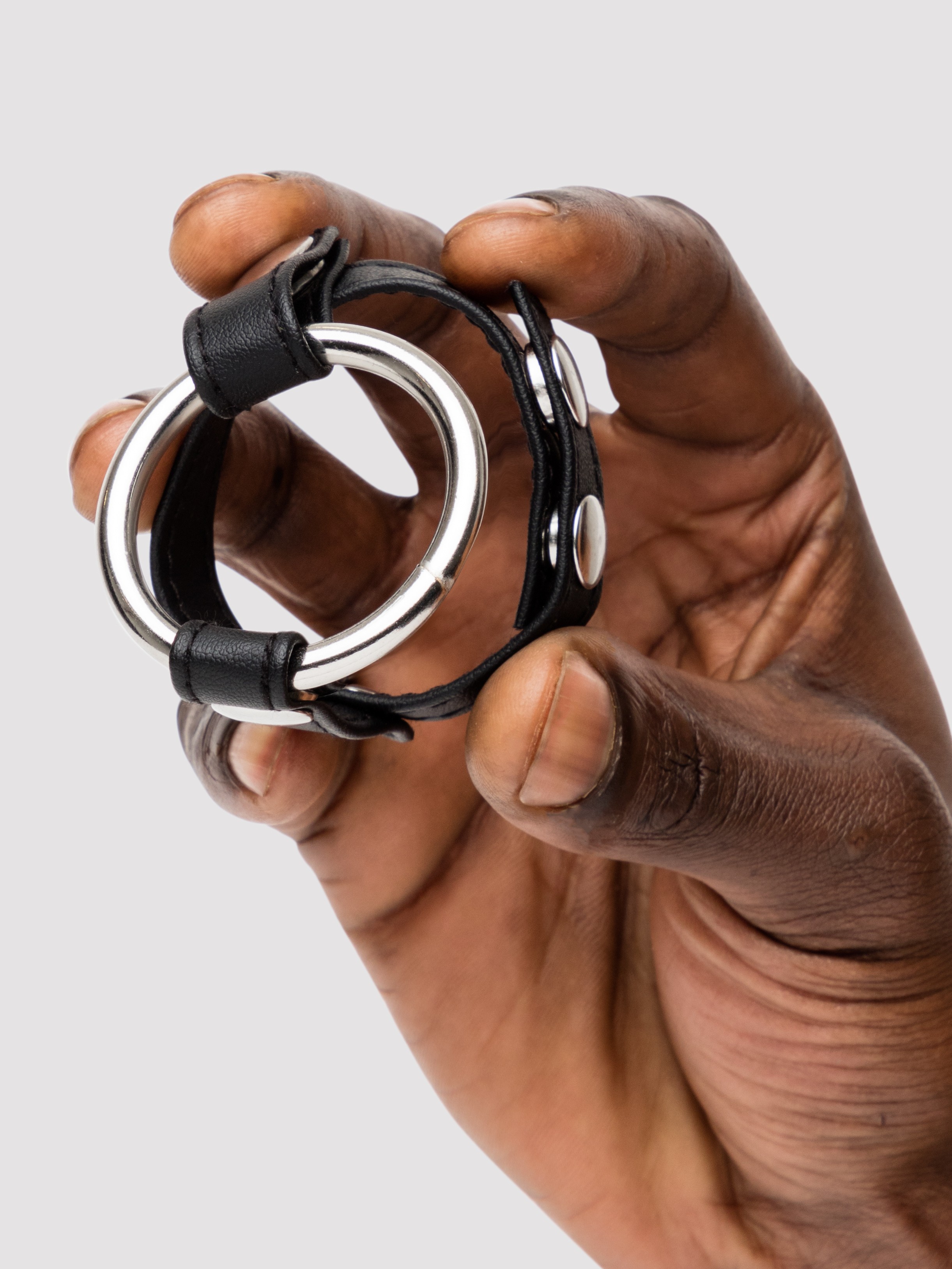 Bad Kitty Metal Cock Ring with Ball Divider, Black, hi-res