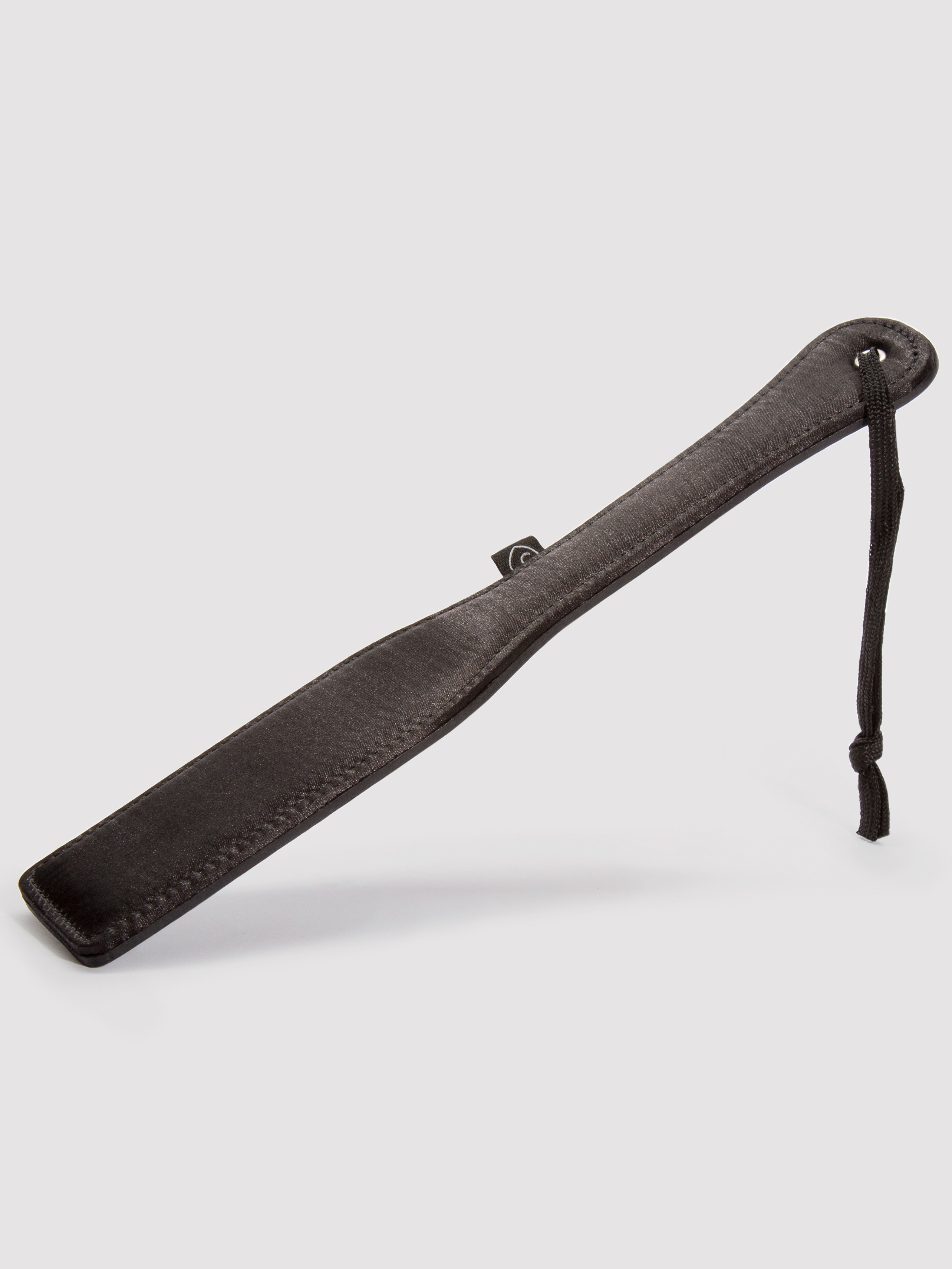 Lovehoney Satin and Leather Spanking Paddle, Black, hi-res