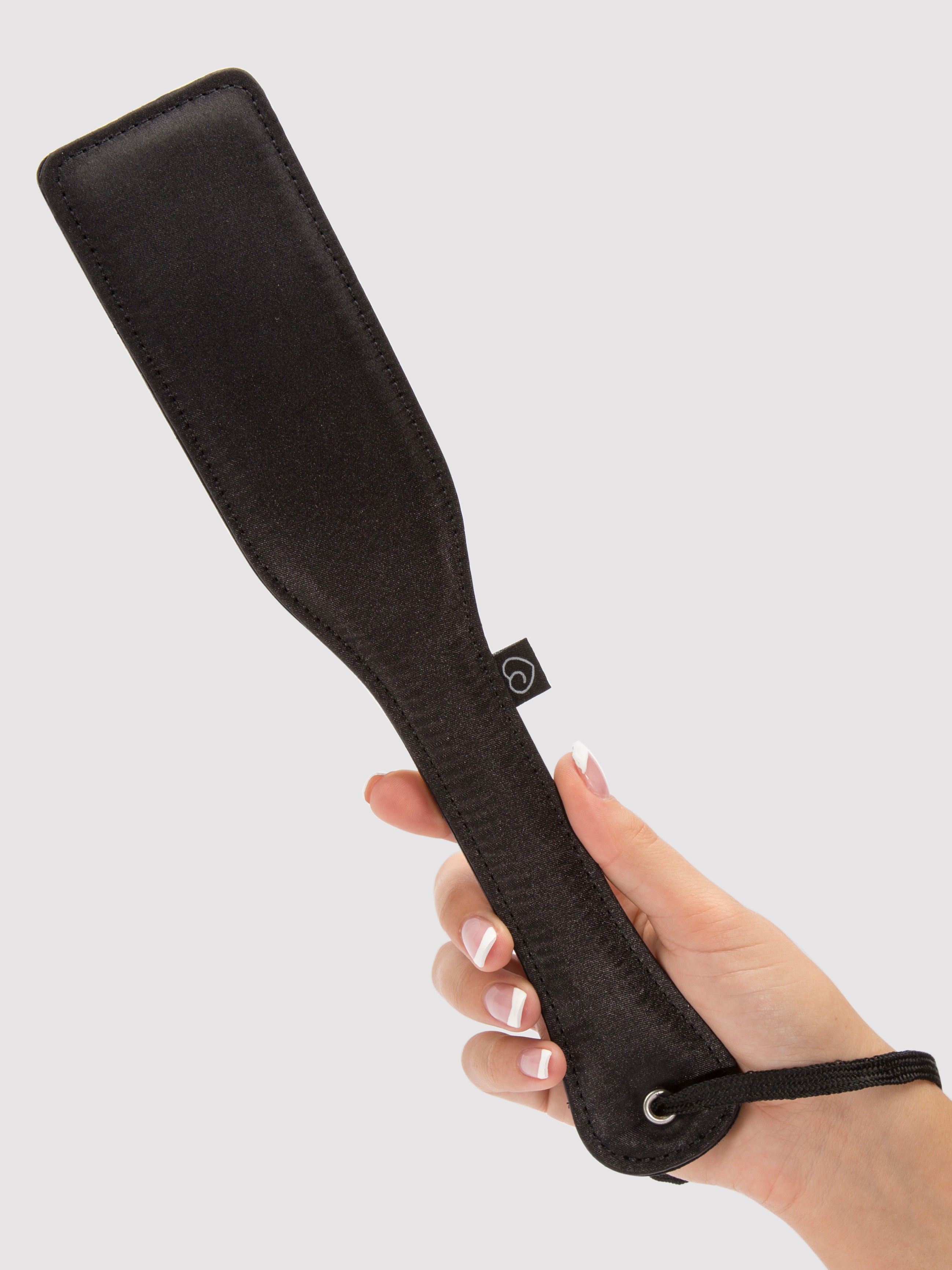 Lovehoney Satin and Leather Spanking Paddle, Black, hi-res