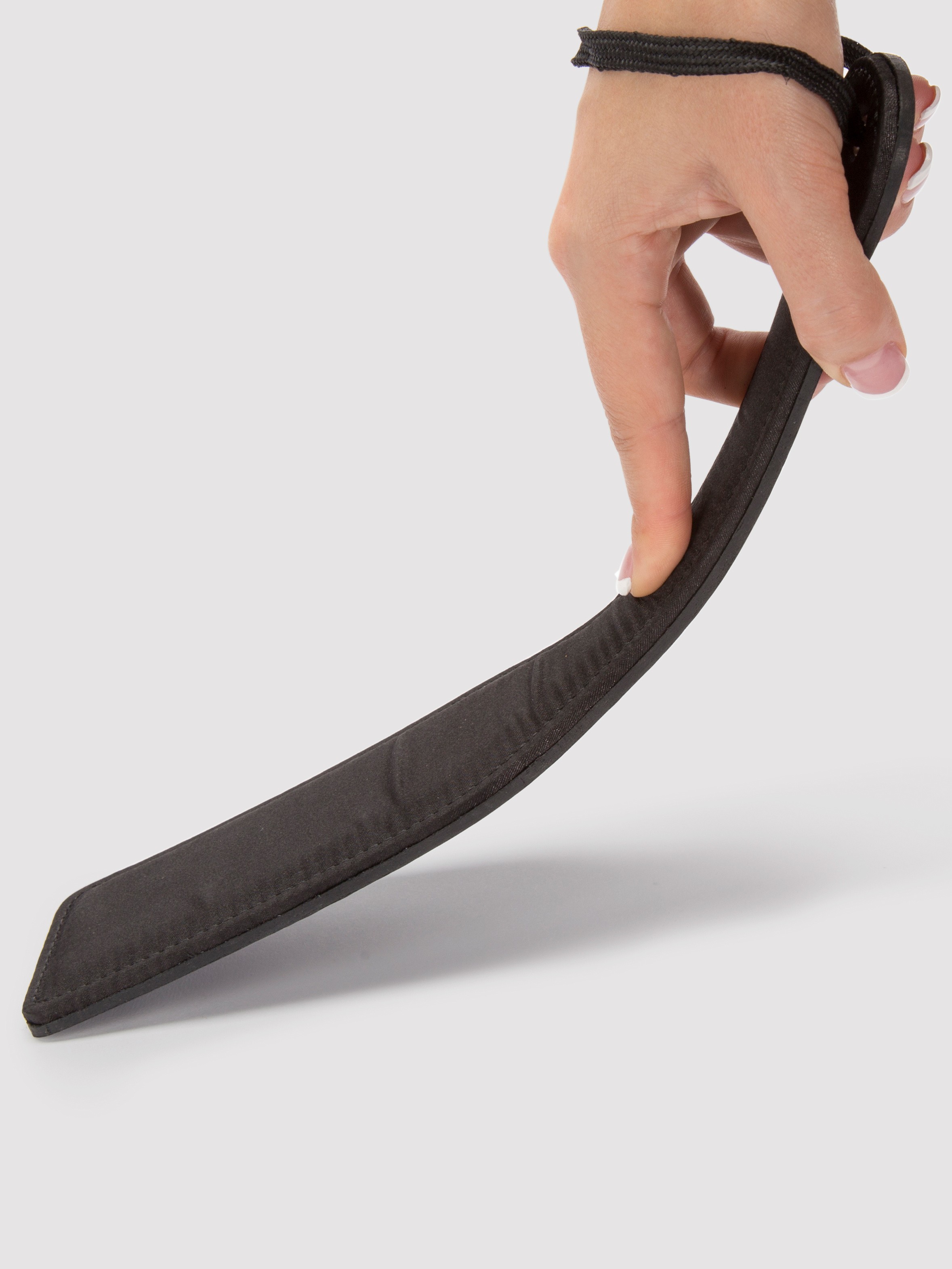 Lovehoney Satin and Leather Spanking Paddle, Black, hi-res