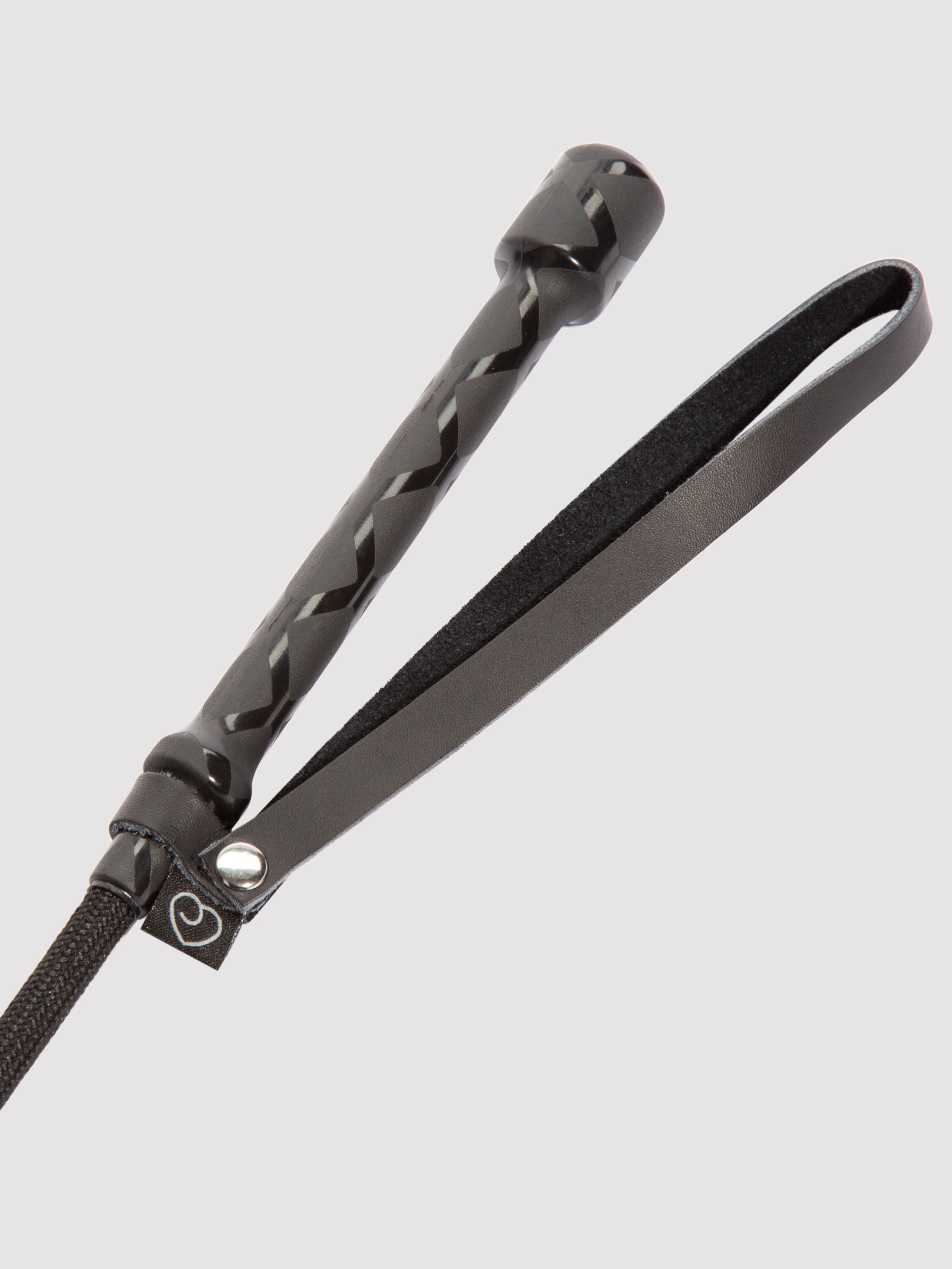 Lovehoney Black Heart Riding Crop, Black, hi-res
