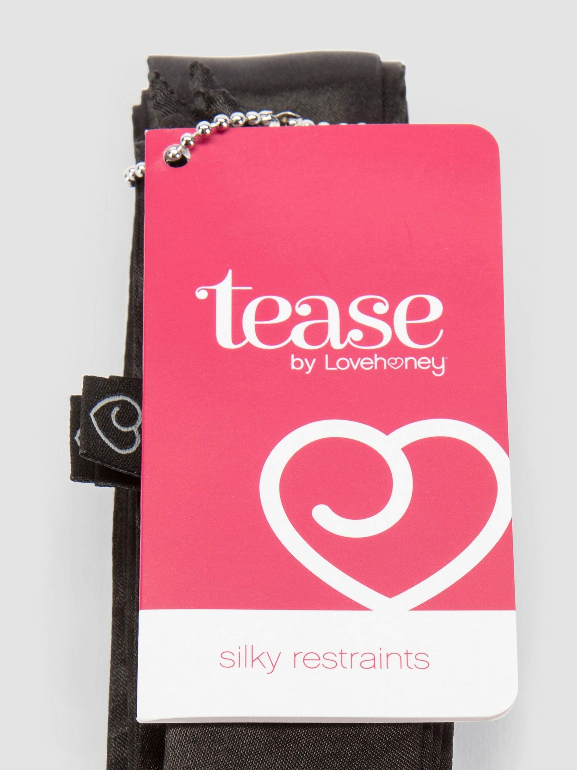 Lovehoney Silky Black Bondage Restraints (4 Pack), Black, hi-res