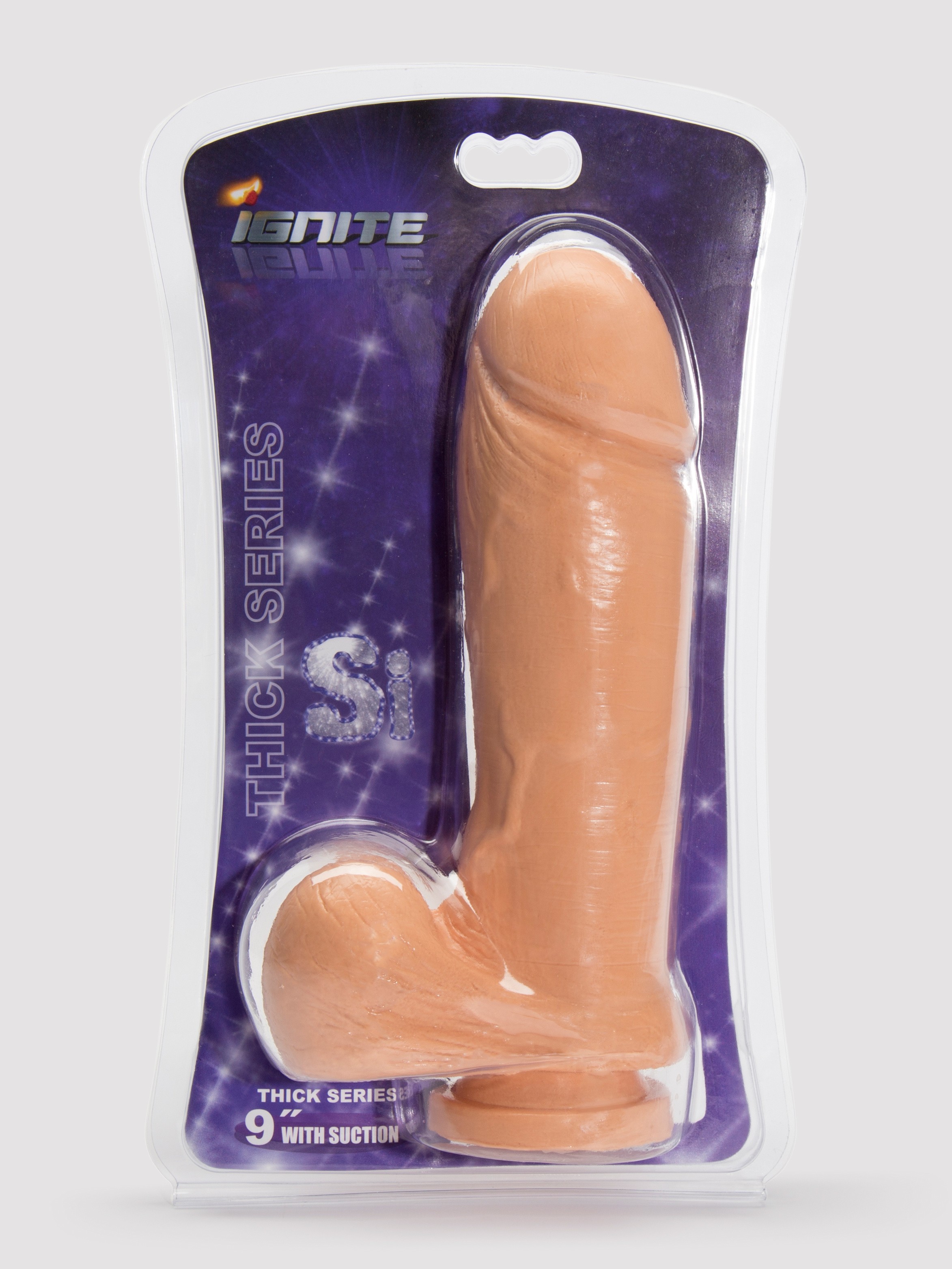 Si Novelties Extra Thick Suction Cup Dildo with Balls 8 Inch, Flesh Pink, hi-res