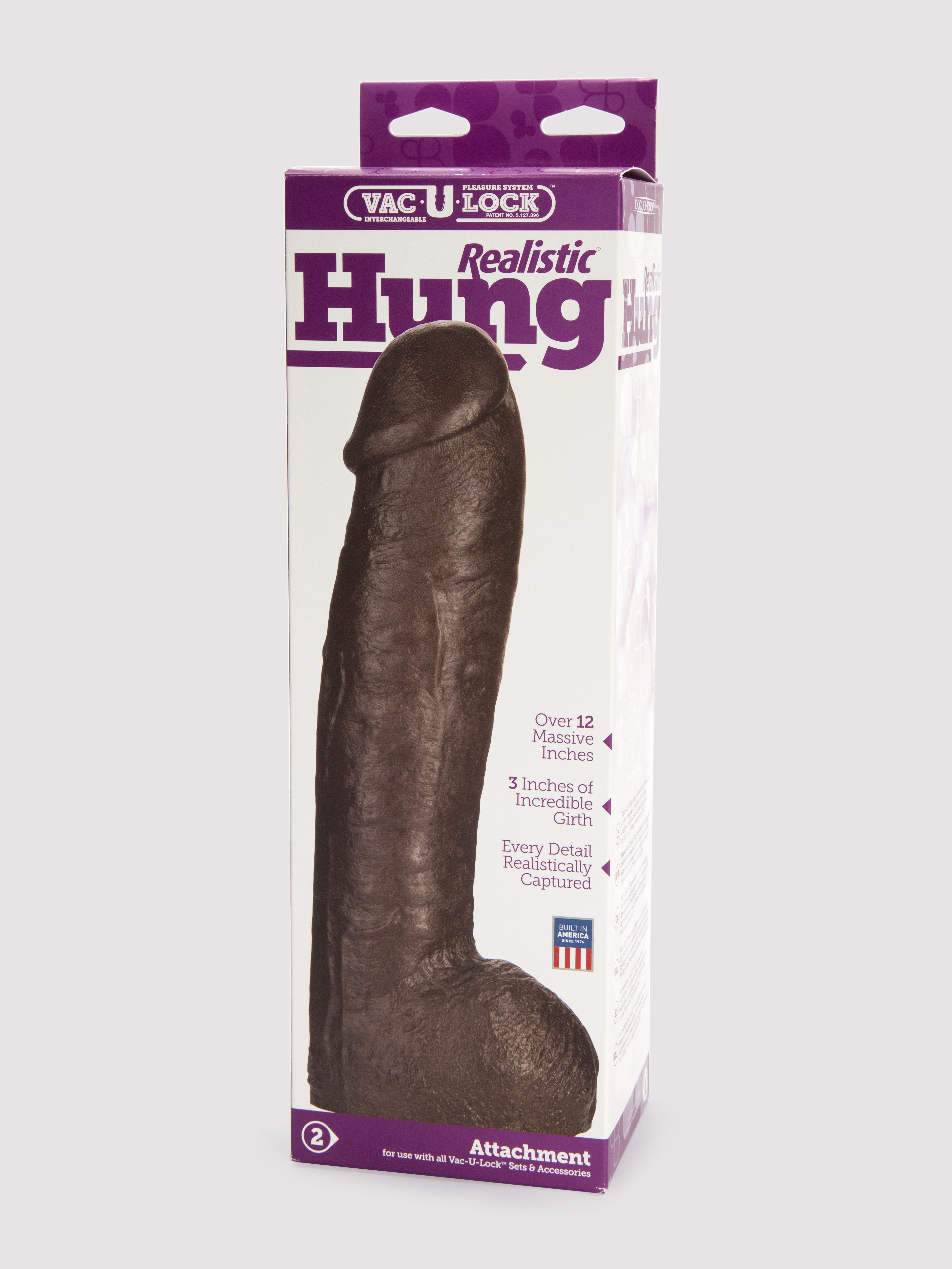 Doc Johnson Vac-U-Lock Hung Dildo Attachment 10 Inch, Flesh Brown, hi-res