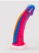 Vixen Mustang VixSkin Bright Realistic Suction Cup Dildo 6.5 Inch, Rainbow, hi-res