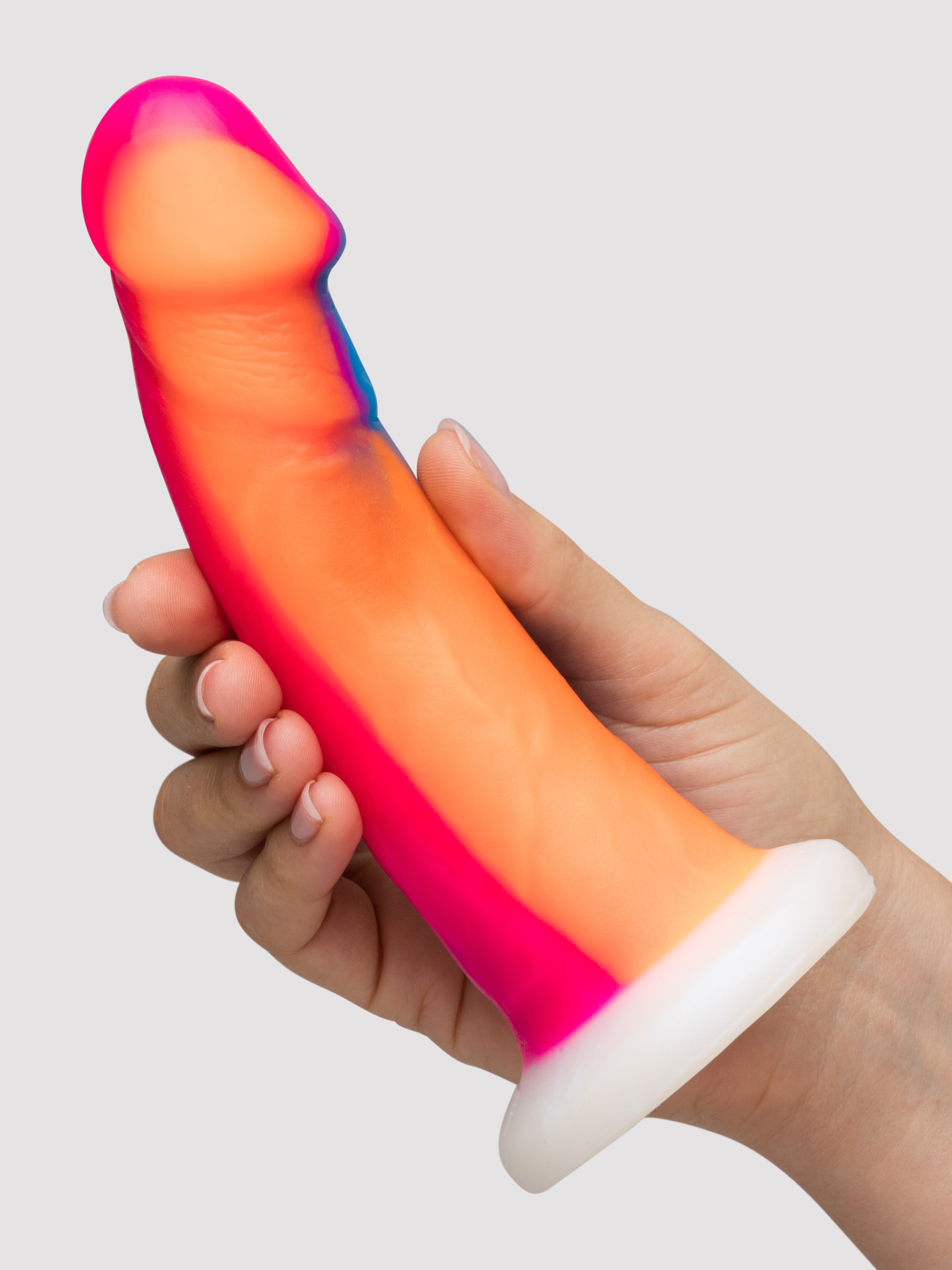 Vixen Mustang VixSkin Bright Realistic Suction Cup Dildo 6.5 Inch, Rainbow, hi-res