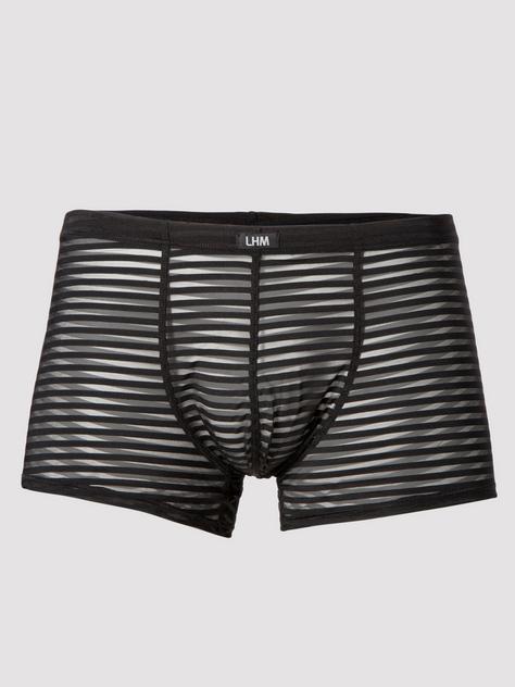 LHM Stripe Mesh Boxer Shorts Black, Black, hi-res