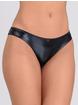Lovehoney Wet Look Crotchless Knickers, Black, hi-res