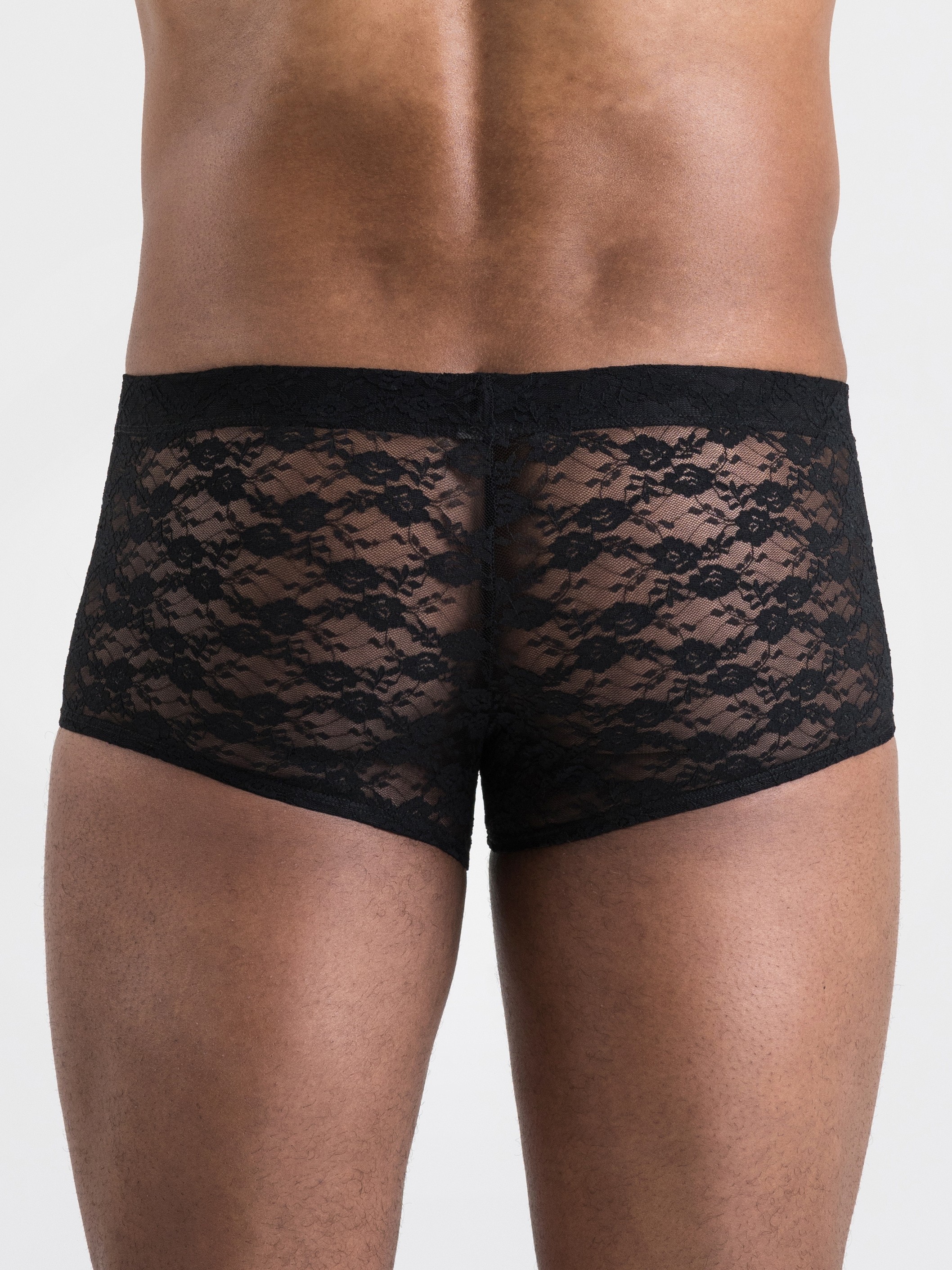 LHM All Over Lace Boxer Shorts, Black, hi-res
