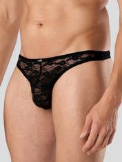 LHM All Over Lace Thong for Men, Black, hi-res