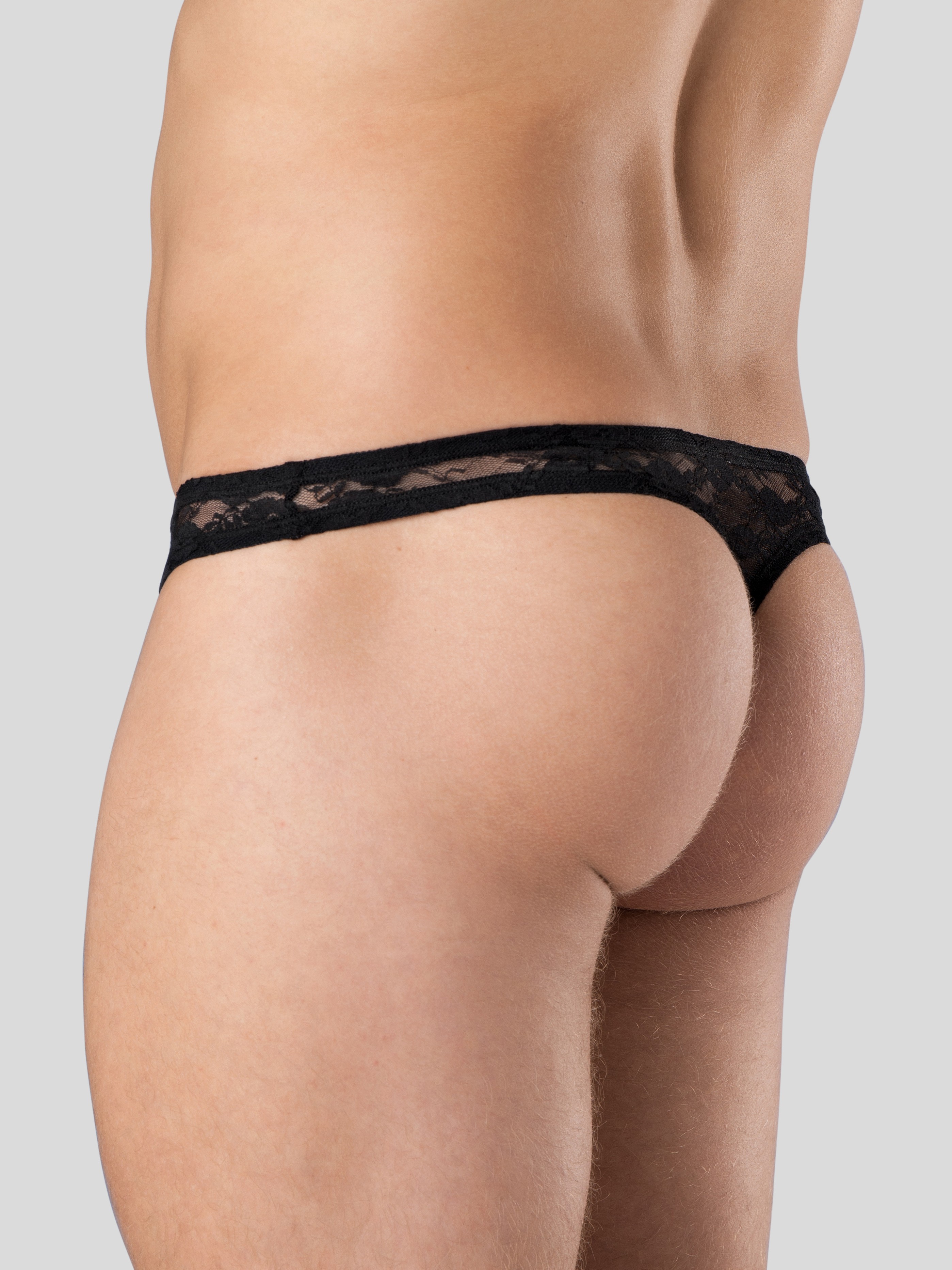 LHM All Over Lace Thong, Black, hi-res