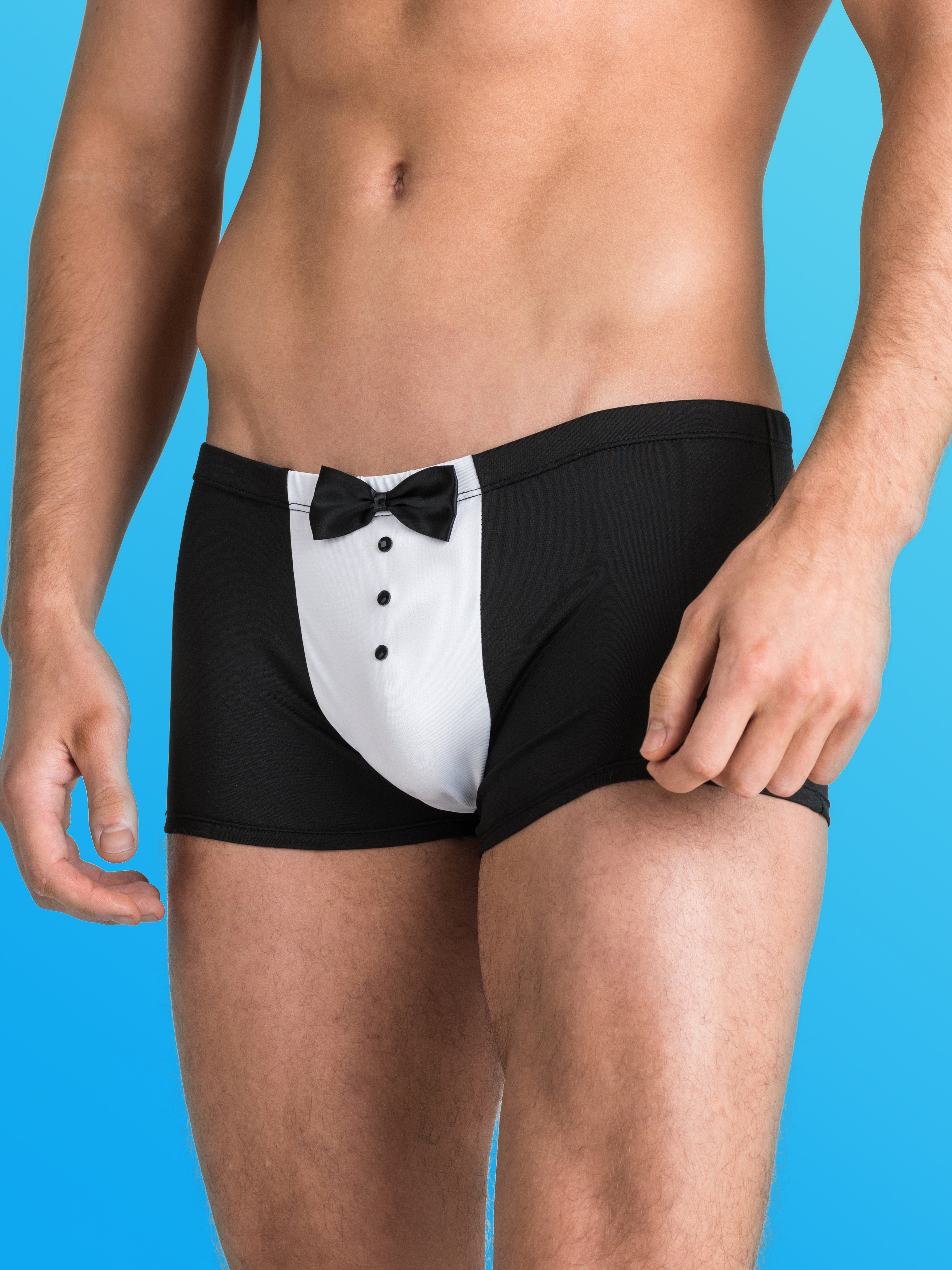 LHM Tuxedo Boxer Shorts, Black, vanilla