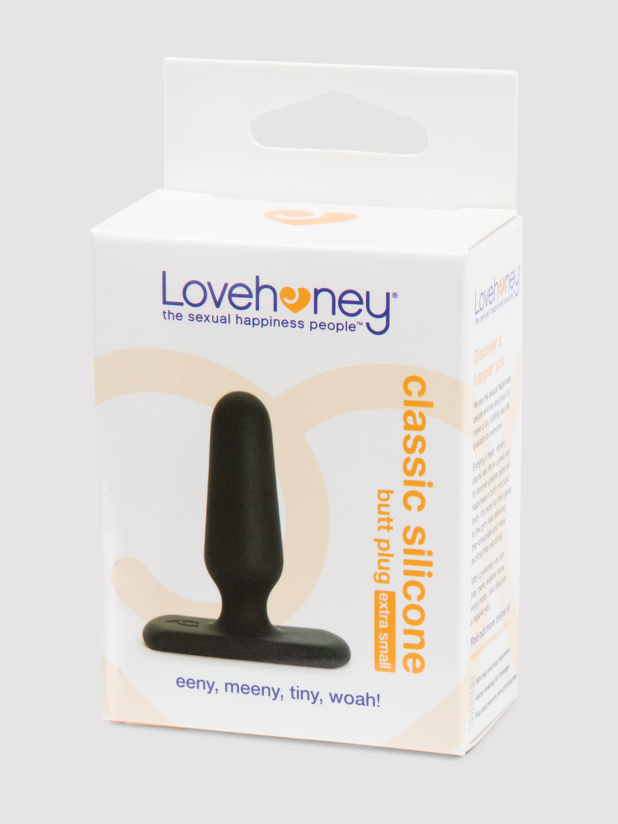 Lovehoney Classic Silicone Extra Petite Beginner's Butt Plug, Black, hi-res