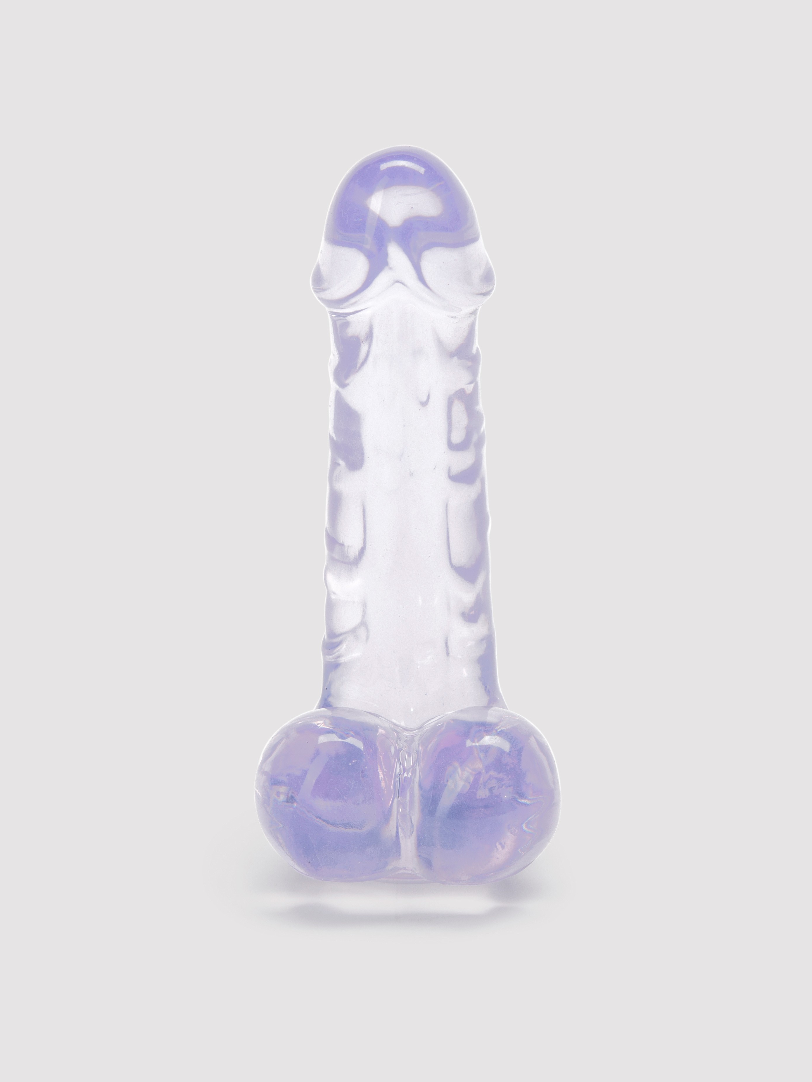 Ice Gem Realistic Suction Cup Dildo with Balls 6 Inch, Clear, hi-res