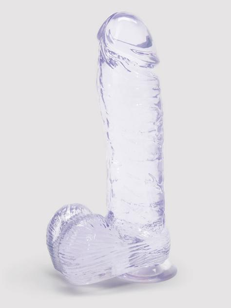 Ice Gem Realistic Suction Cup Dildo with Balls 7 Inch, Clear, hi-res