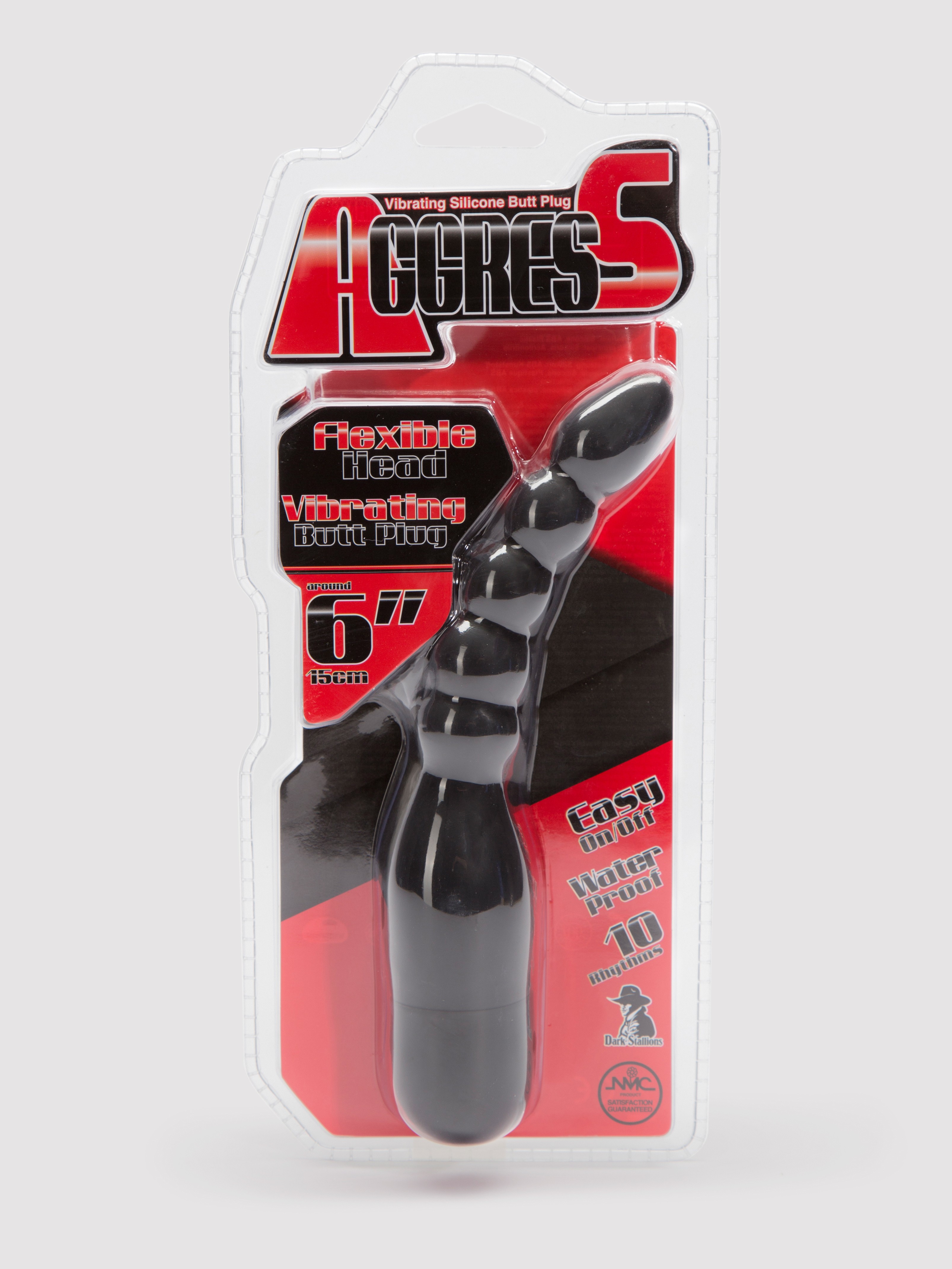 Magic Missile Vibrating Ribbed Silicone Male Prostate Massager, Black, hi-res