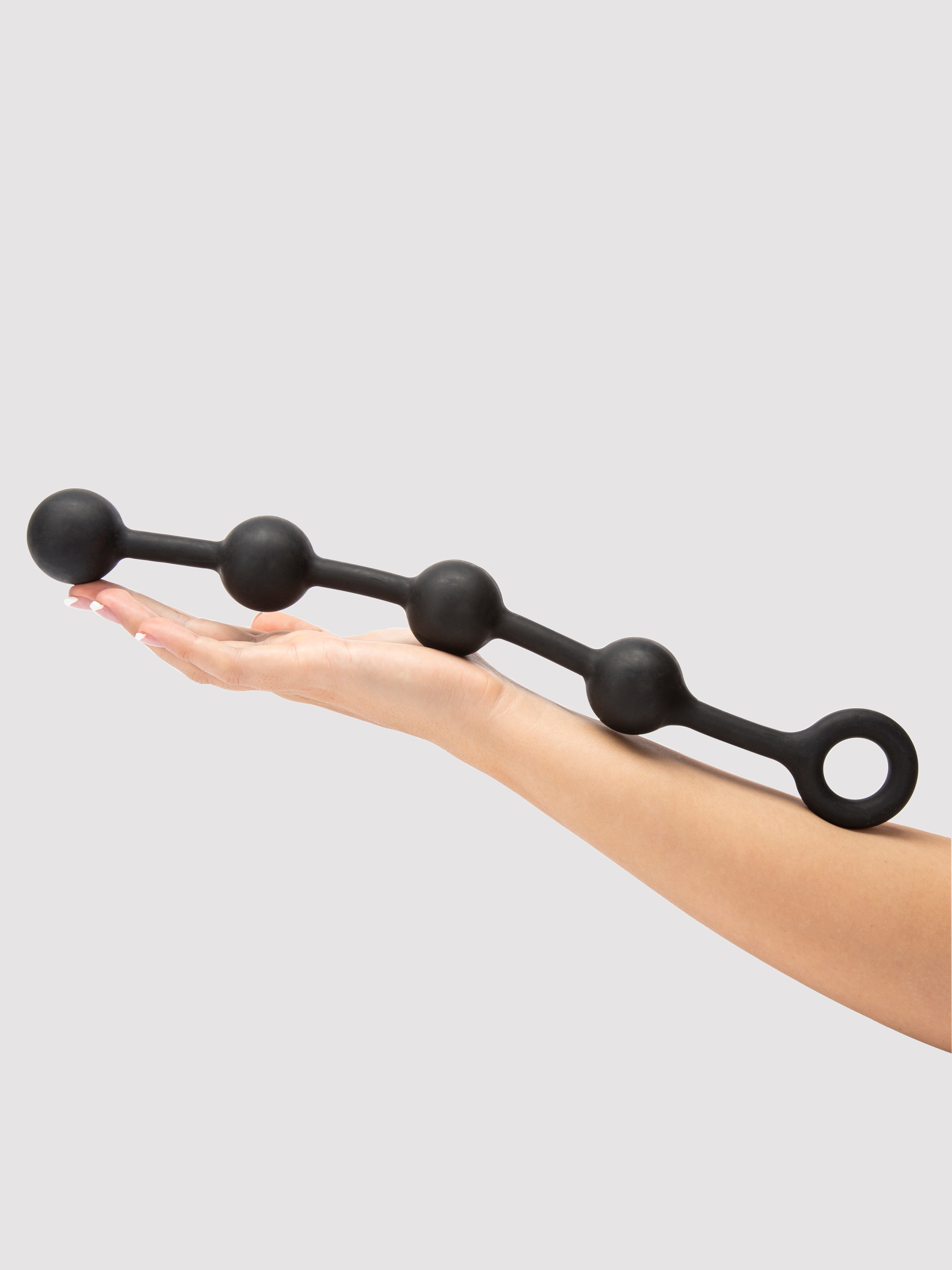 Cannonballs Large Silicone Anal Beads, Black, hi-res