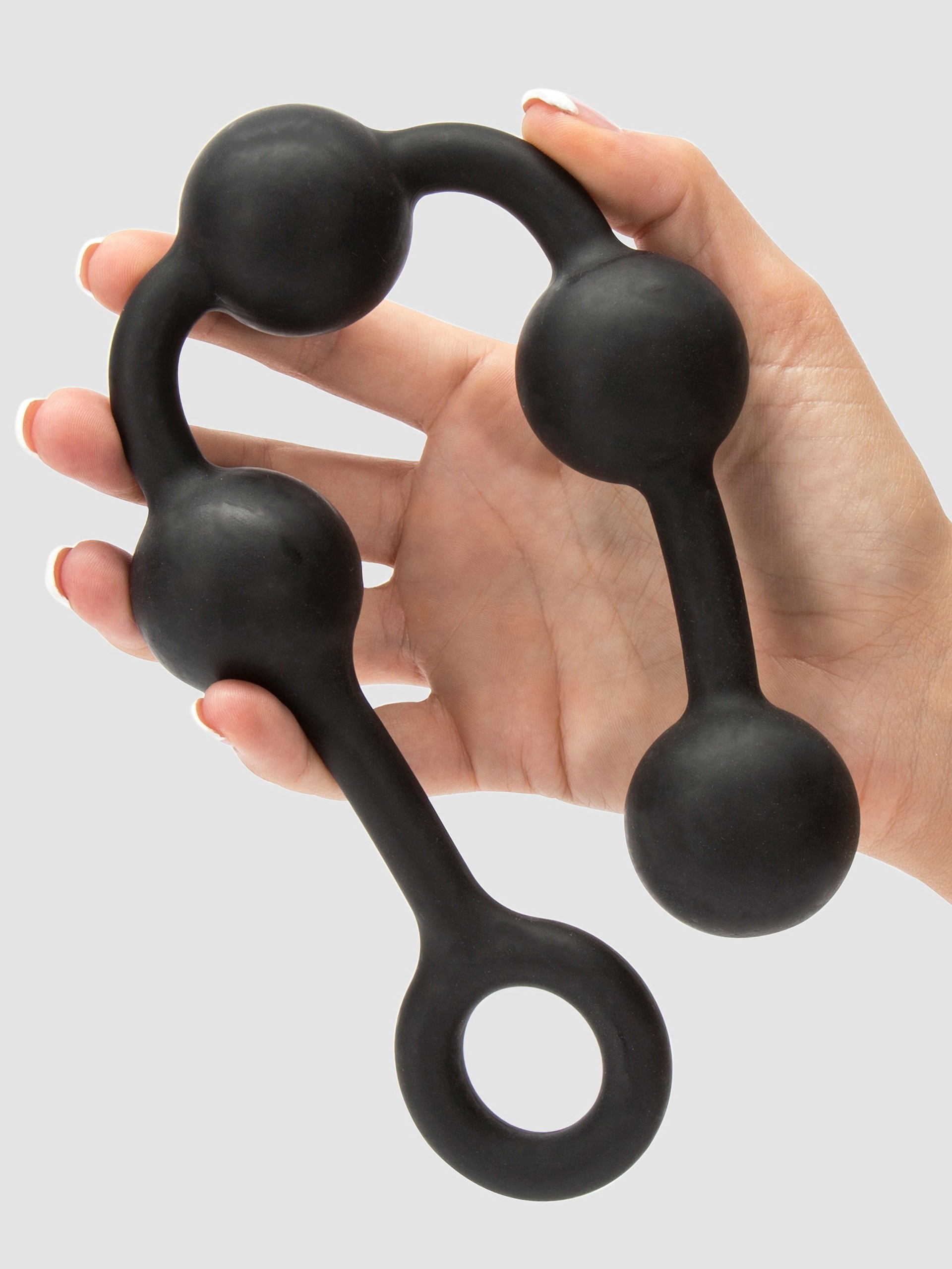 Cannonballs Large Silicone Anal Beads, Black, hi-res