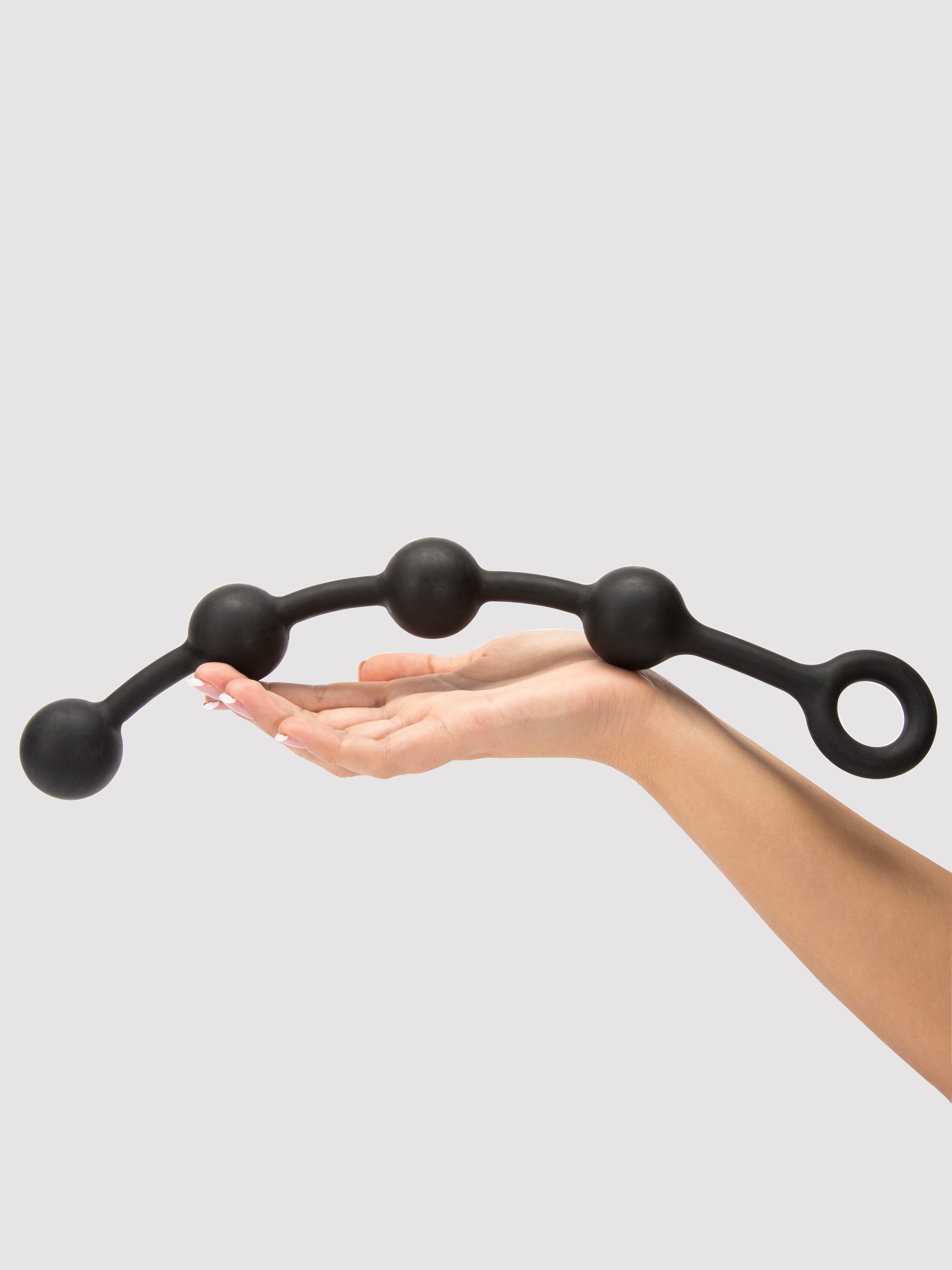 Cannonballs Large Silicone Anal Beads, Black, hi-res