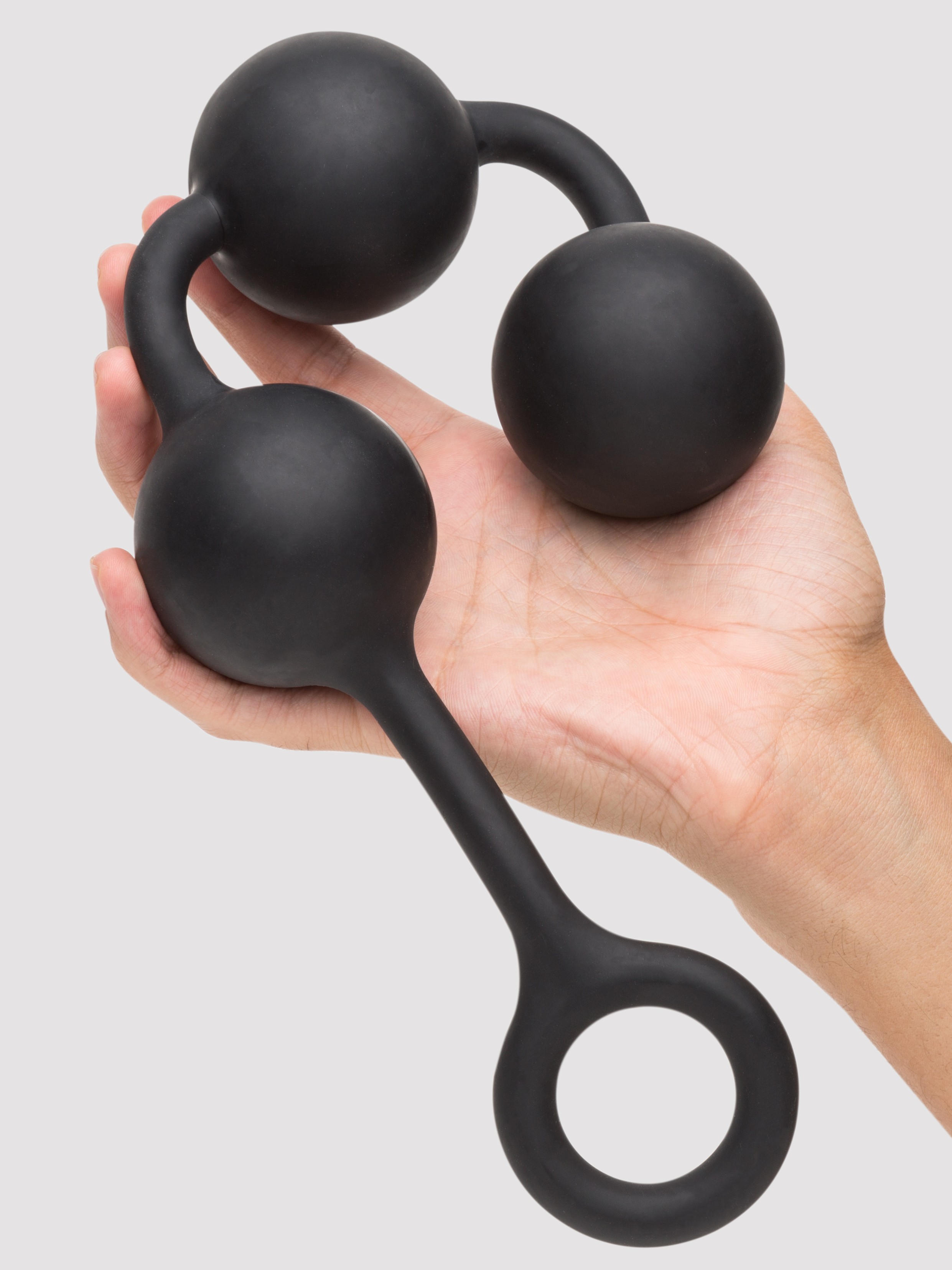 Cannonballs Giant Silicone Anal Beads, Black, hi-res