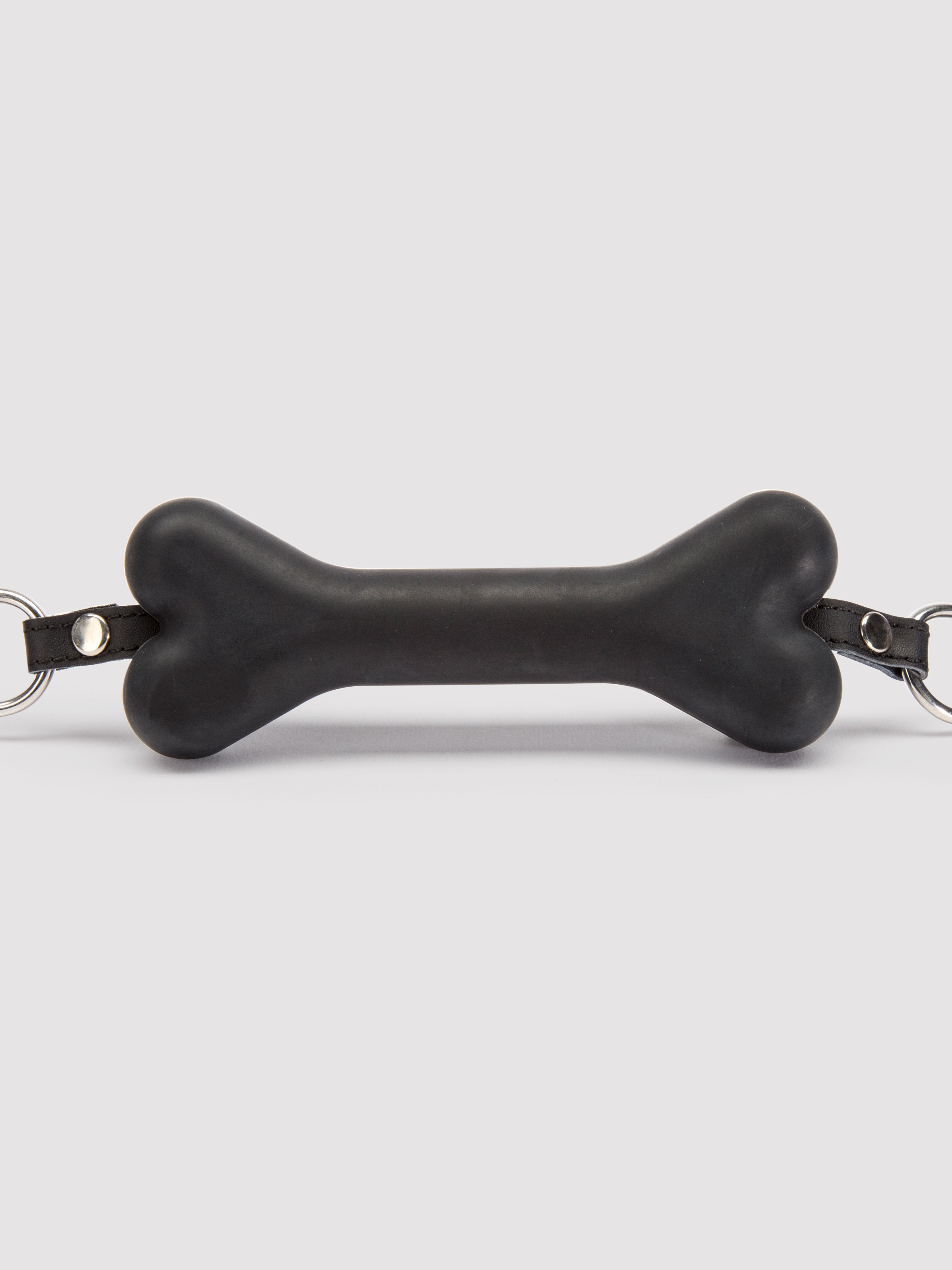 Bondage Boutique Silicone Dog Bone Gag, Black, hi-res