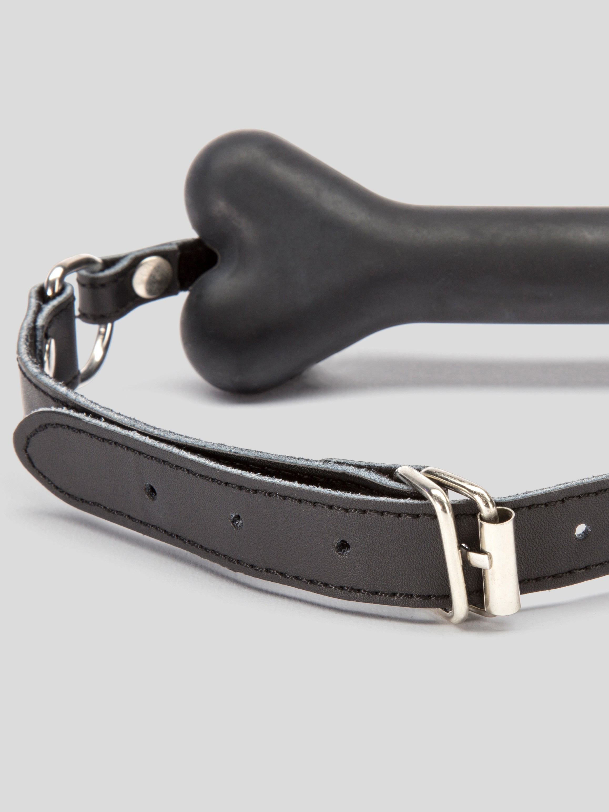 Bondage Boutique Silicone Dog Bone Gag, Black, hi-res