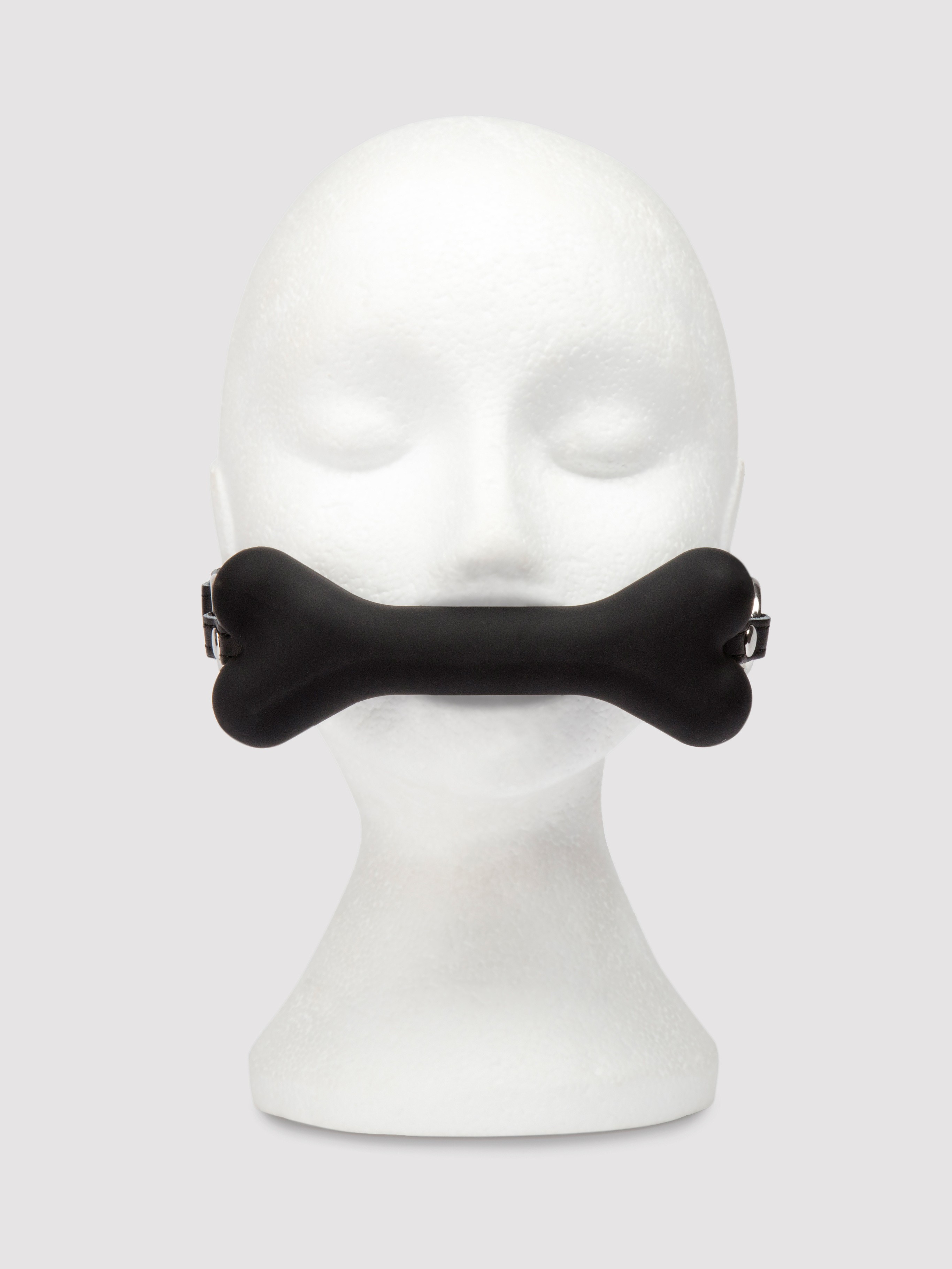 Bondage Boutique Silicone Dog Bone Gag, Black, hi-res
