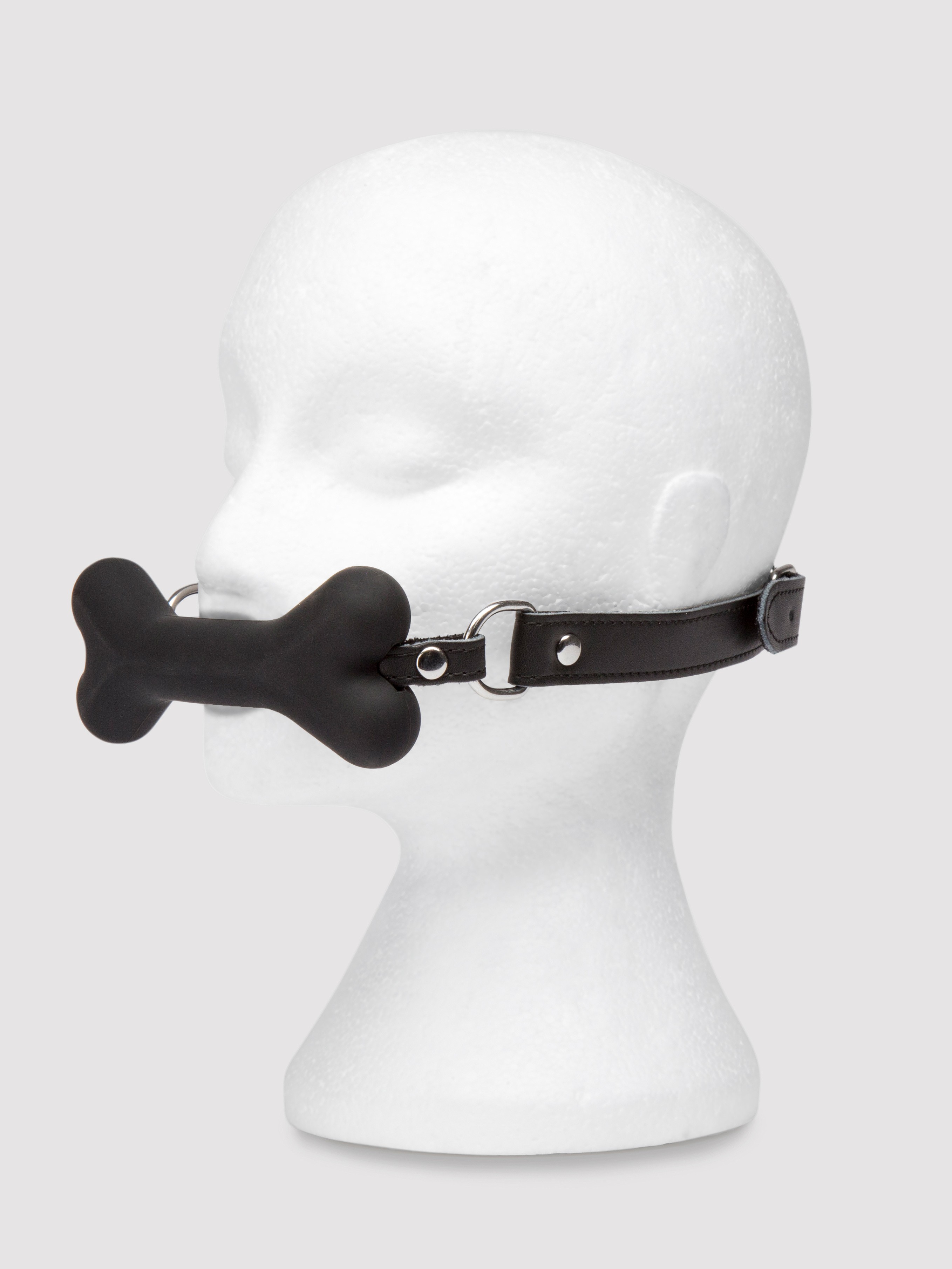 Bondage Boutique Silicone Dog Bone Gag, Black, hi-res