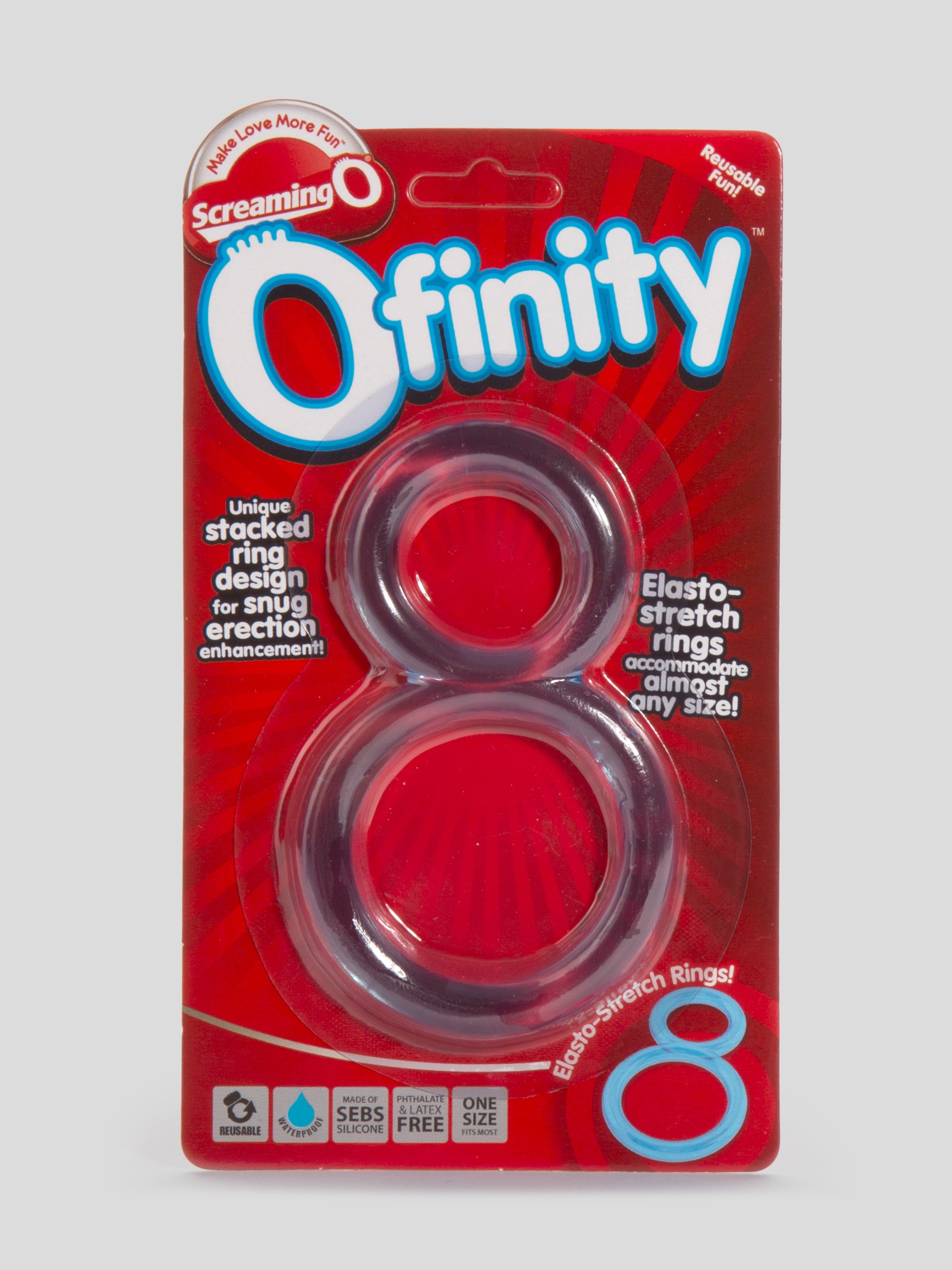 Screaming O Ofinity Stretchy Double Cock Ring, Blue, hi-res