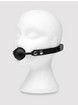 Bondage Boutique Faux Leather Medium Silicone Ball Gag, Black, hi-res