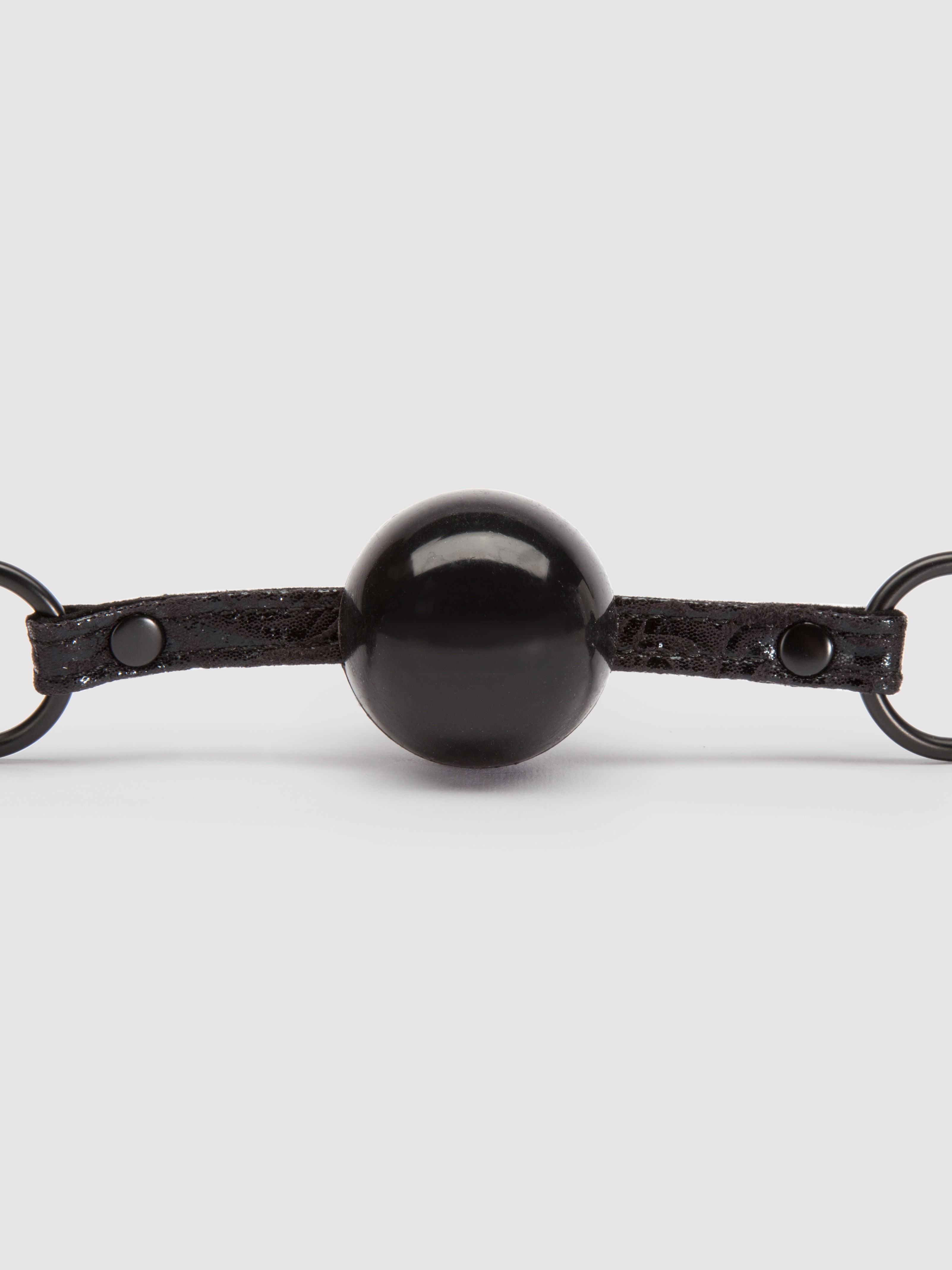 Bondage Boutique Black Rose Silicone Ball Gag, Black, hi-res