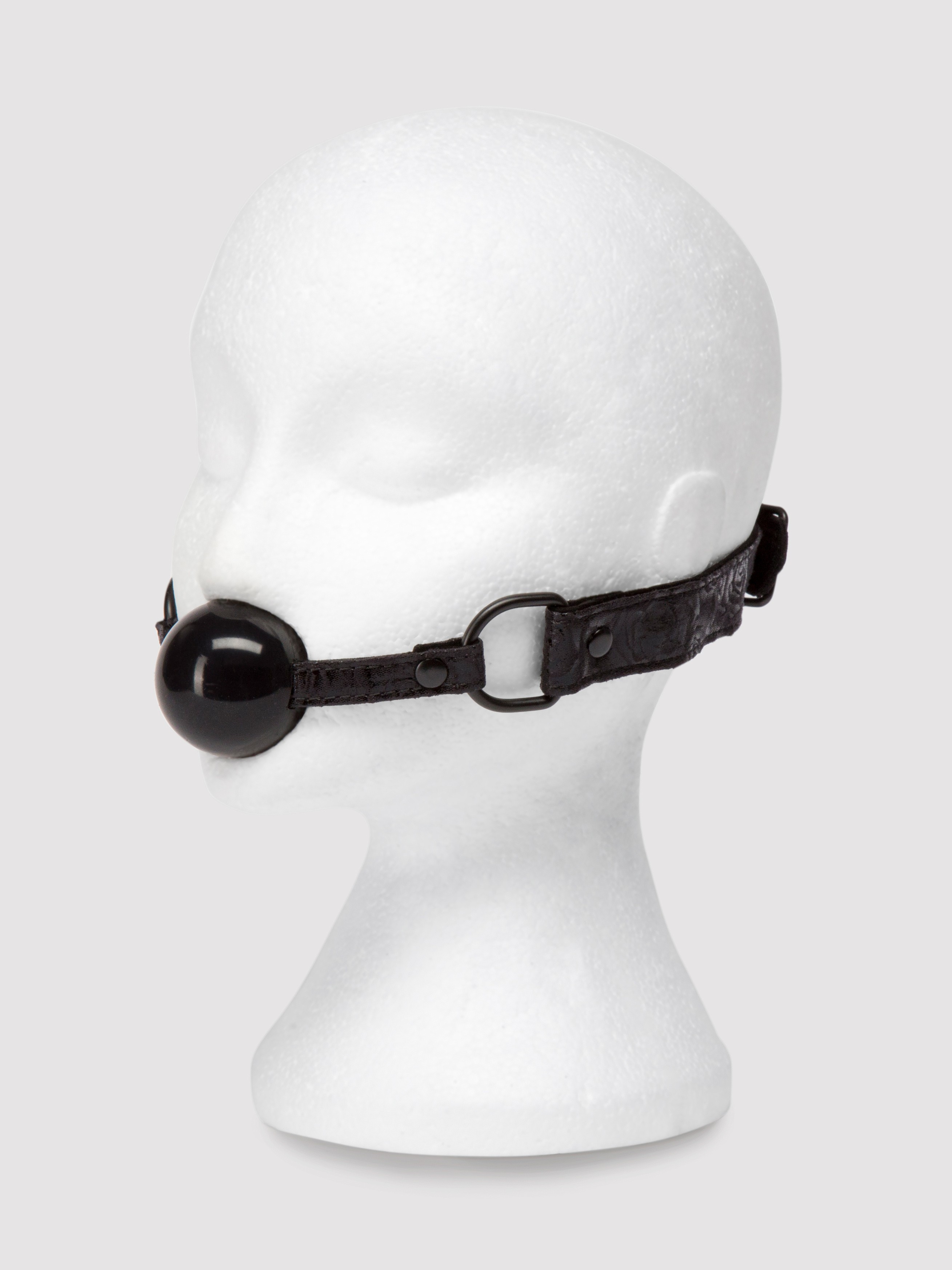 Bondage Boutique Black Rose Silicone Ball Gag, Black, hi-res