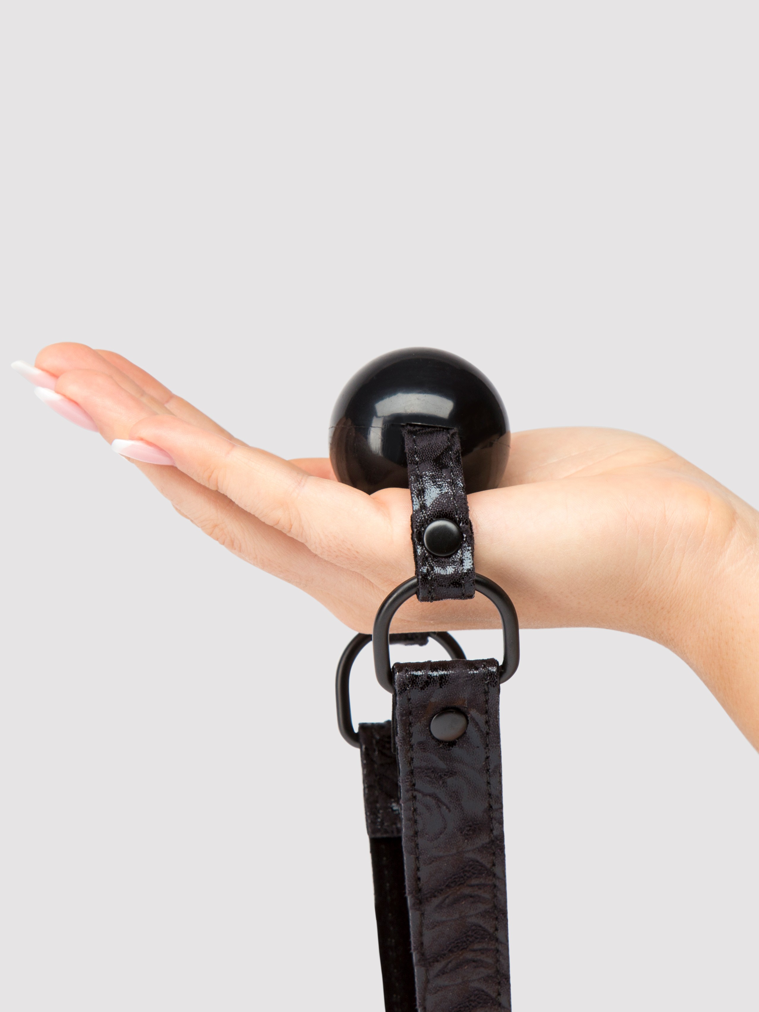 Bondage Boutique Black Rose Silicone Ball Gag, Black, hi-res