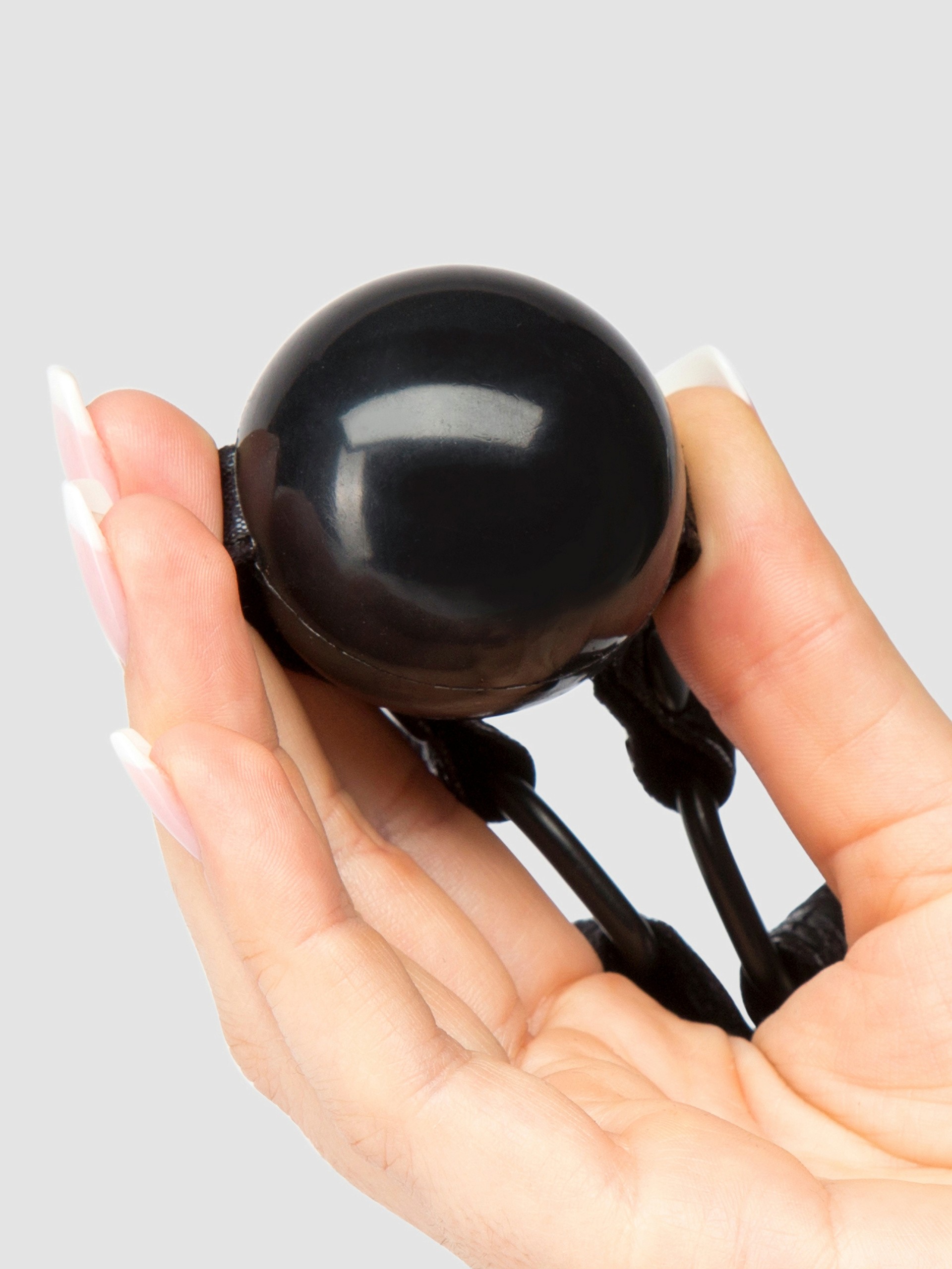 Bondage Boutique Black Rose Silicone Ball Gag, Black, hi-res